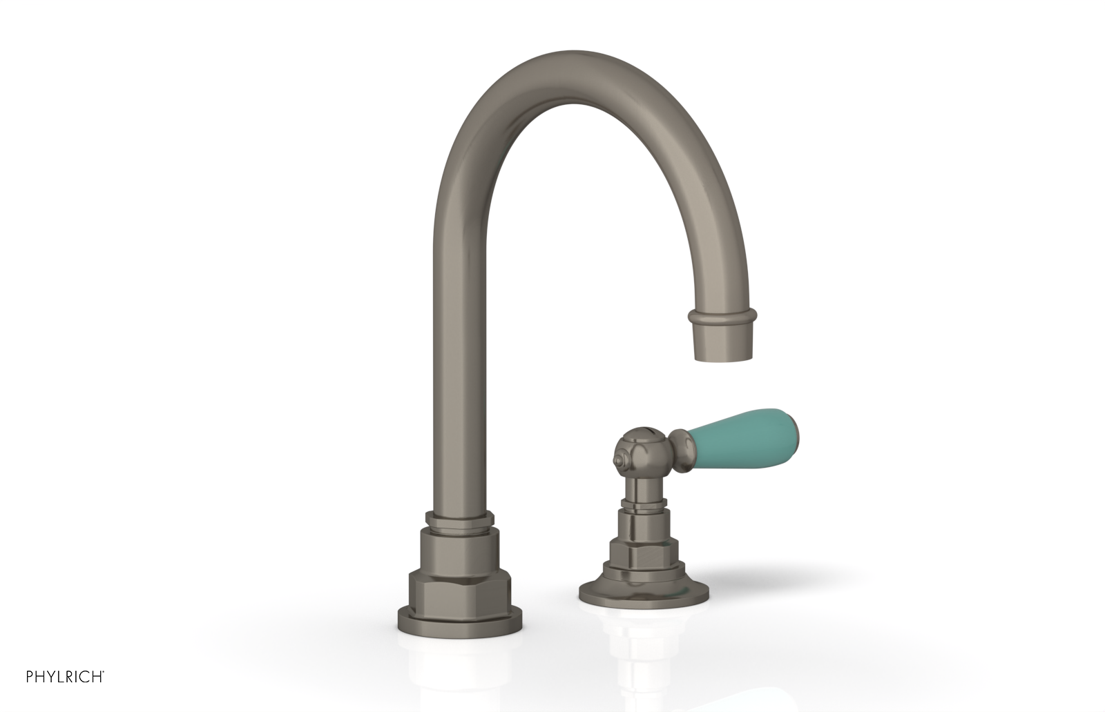 JAMESTOWN Single Handle Faucet - High Spout - Lever Handle with "Turqoise" Accents 165-06