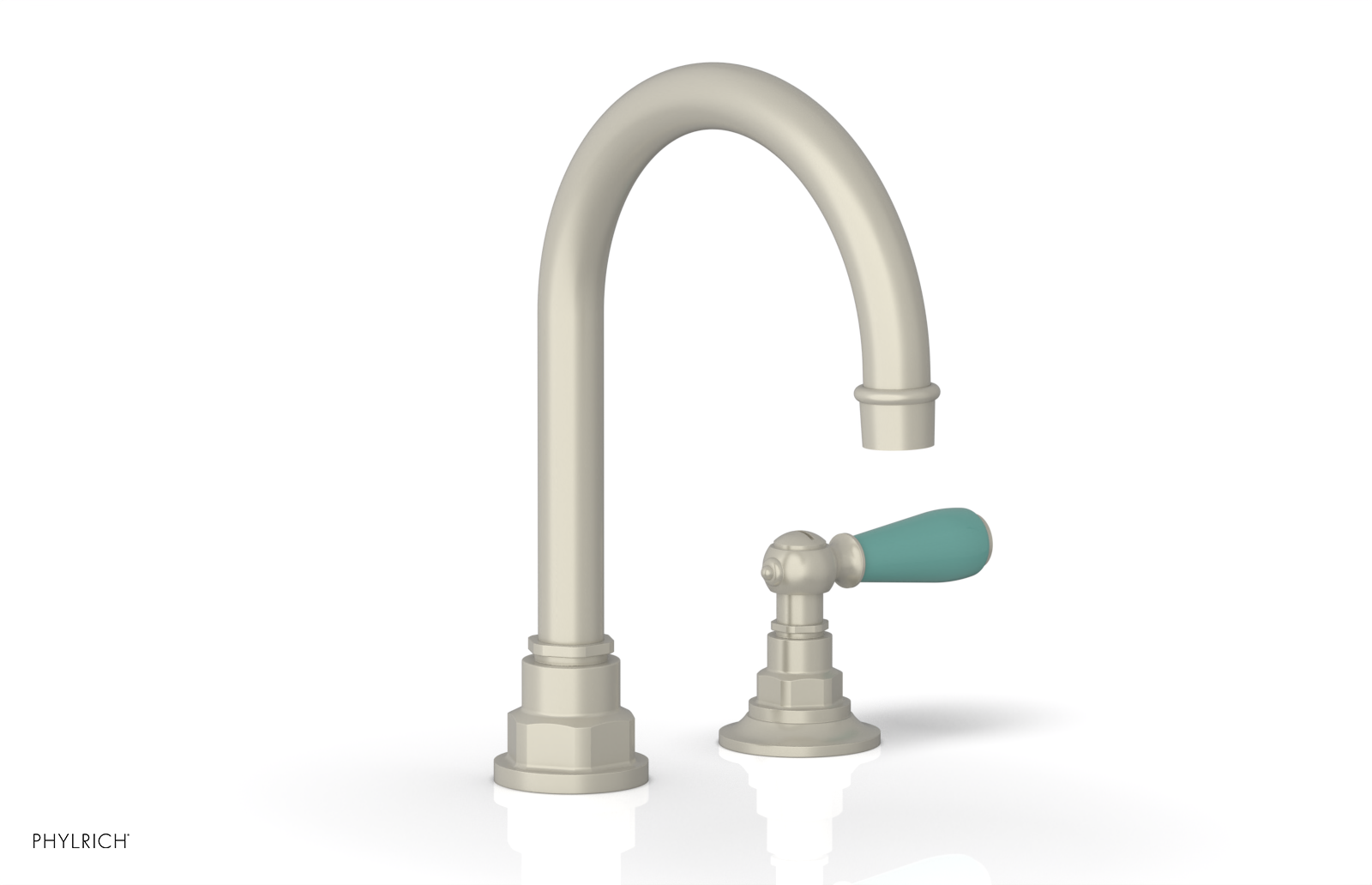 JAMESTOWN Single Handle Faucet - High Spout - Lever Handle with "Turqoise" Accents 165-06