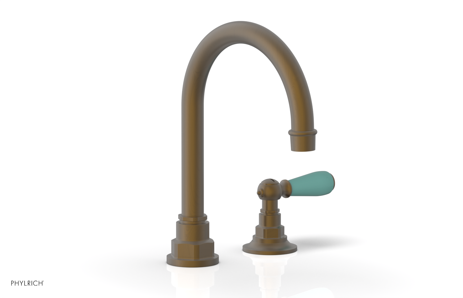 JAMESTOWN Single Handle Faucet - High Spout - Lever Handle with "Turqoise" Accents 165-06