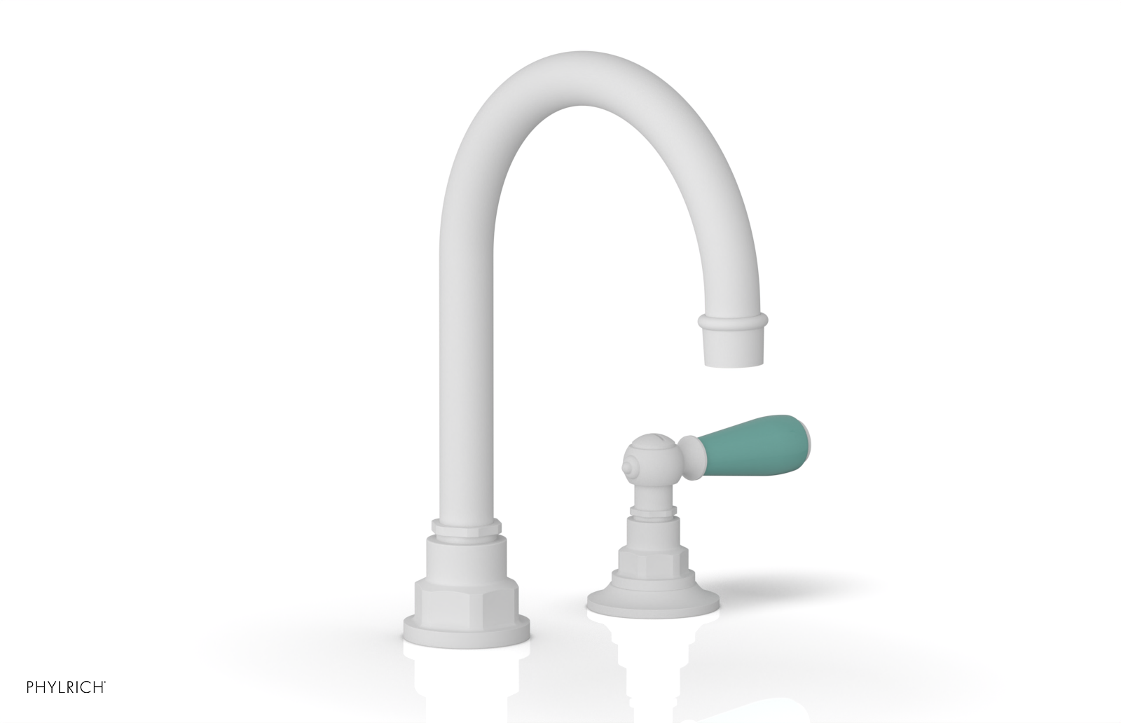 JAMESTOWN Single Handle Faucet - High Spout - Lever Handle with "Turqoise" Accents 165-06