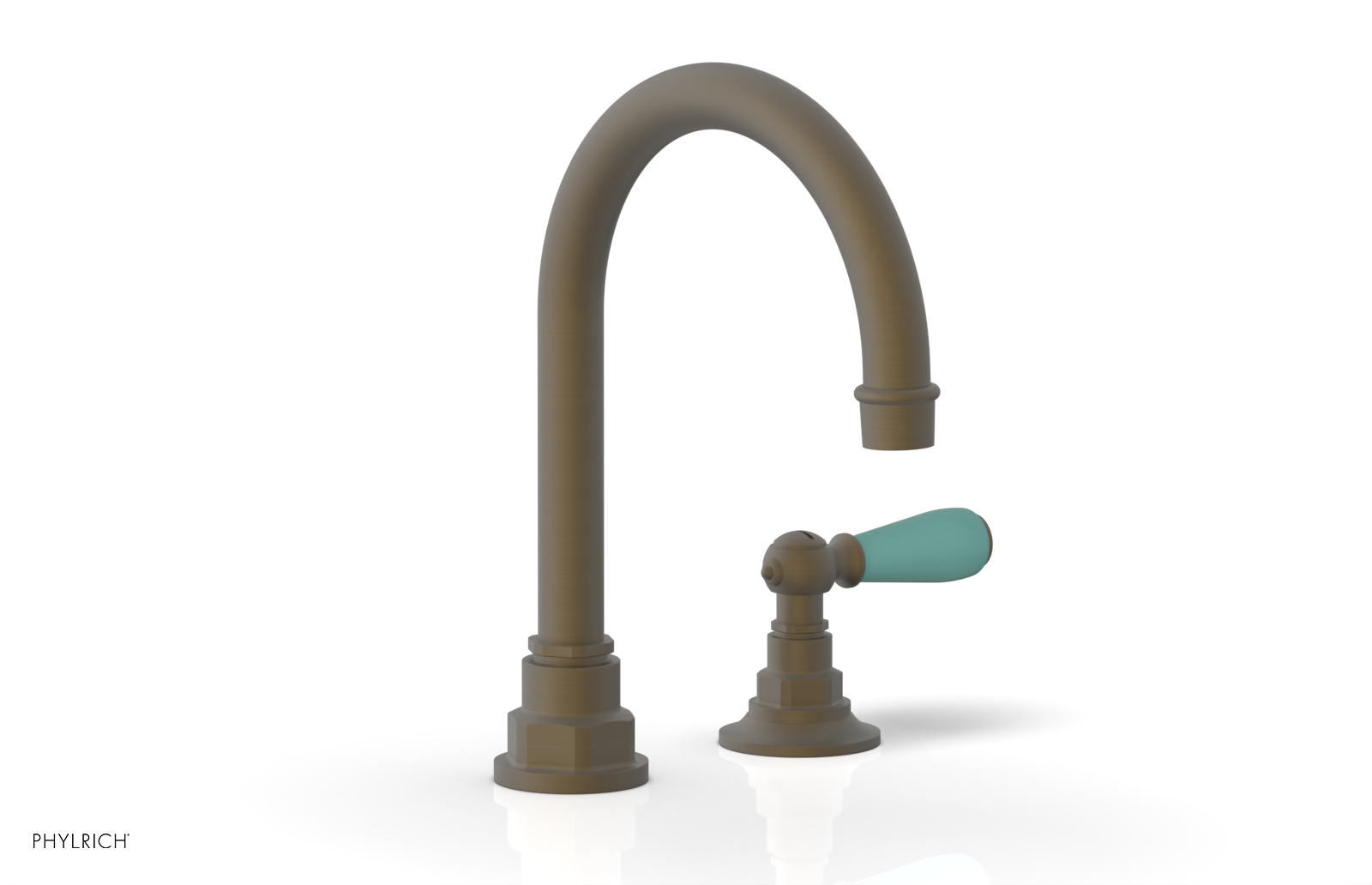 JAMESTOWN Single Handle Faucet - High Spout - Lever Handle with "Turqoise" Accents 165-06