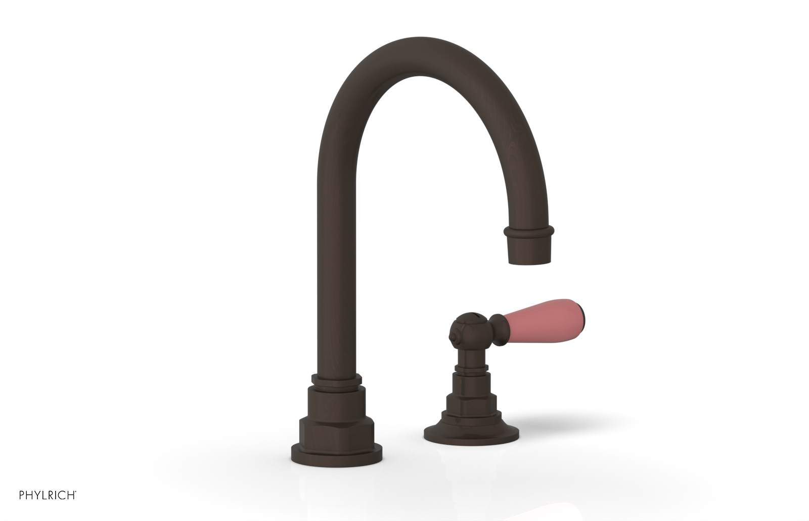JAMESTOWN Single Handle Faucet - High Spout - Lever Handle with "Pink" Accents 165-06