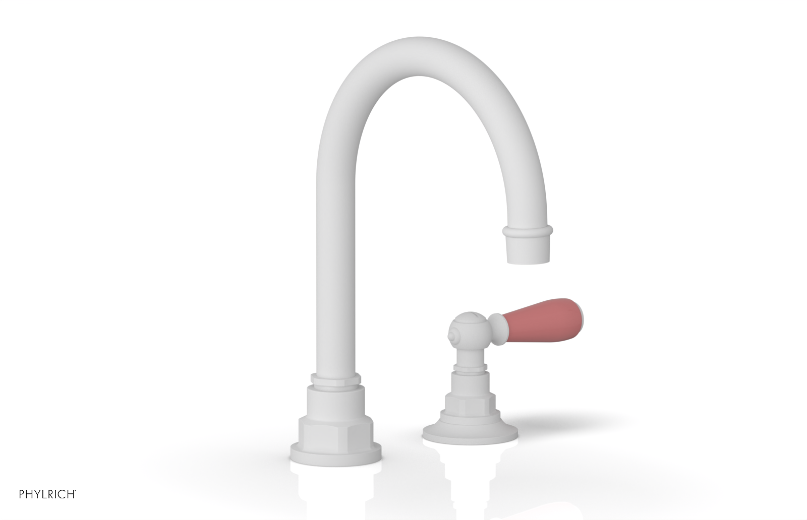 JAMESTOWN Single Handle Faucet - High Spout - Lever Handle with "Pink" Accents 165-06