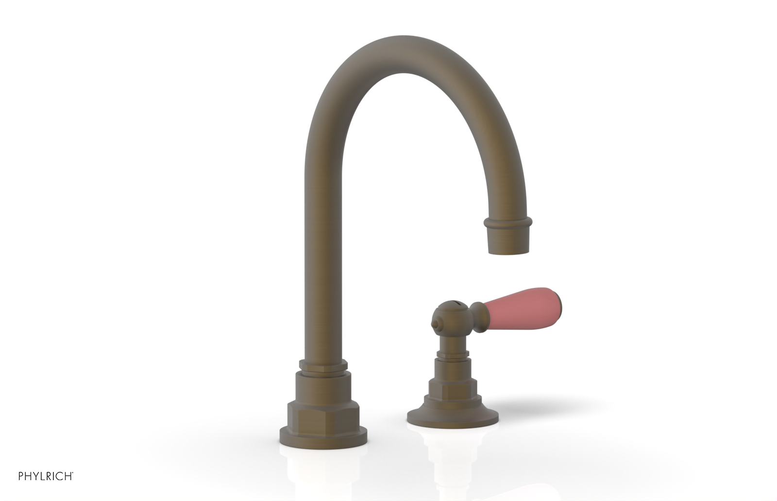 JAMESTOWN Single Handle Faucet - High Spout - Lever Handle with "Pink" Accents 165-06