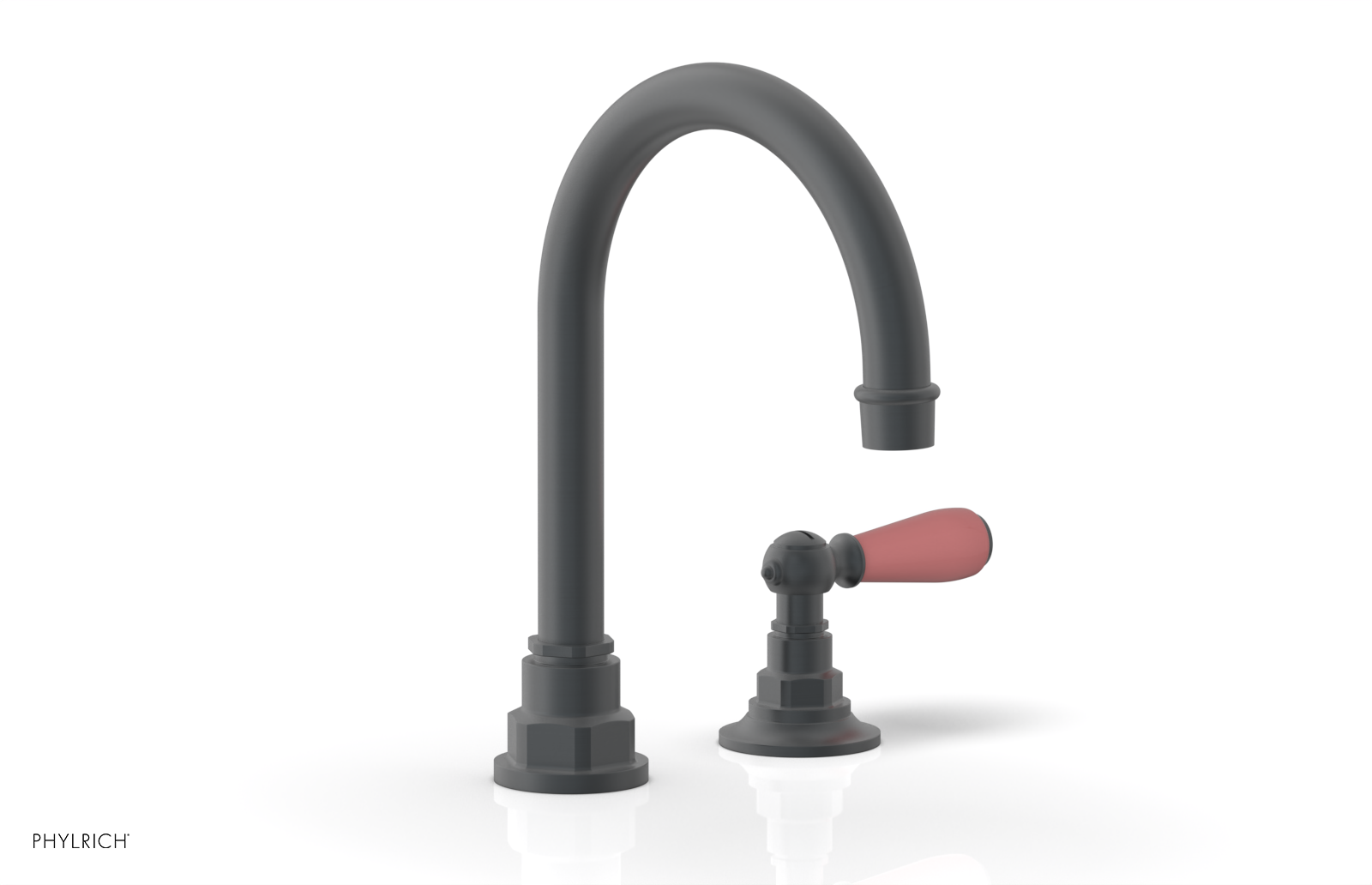 JAMESTOWN Single Handle Faucet - High Spout - Lever Handle with "Pink" Accents 165-06