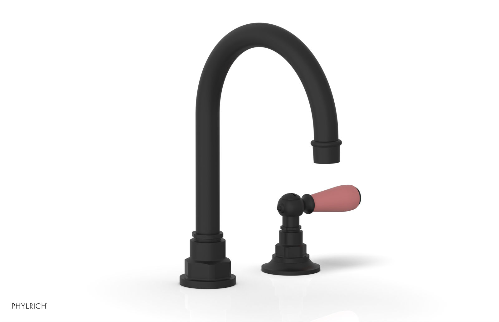 JAMESTOWN Single Handle Faucet - High Spout - Lever Handle with "Pink" Accents 165-06
