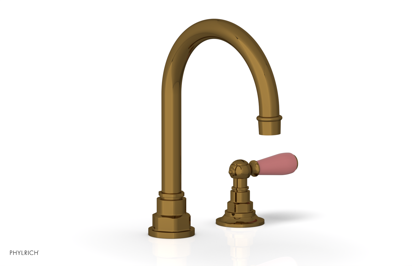 JAMESTOWN Single Handle Faucet - High Spout - Lever Handle with "Pink" Accents 165-06