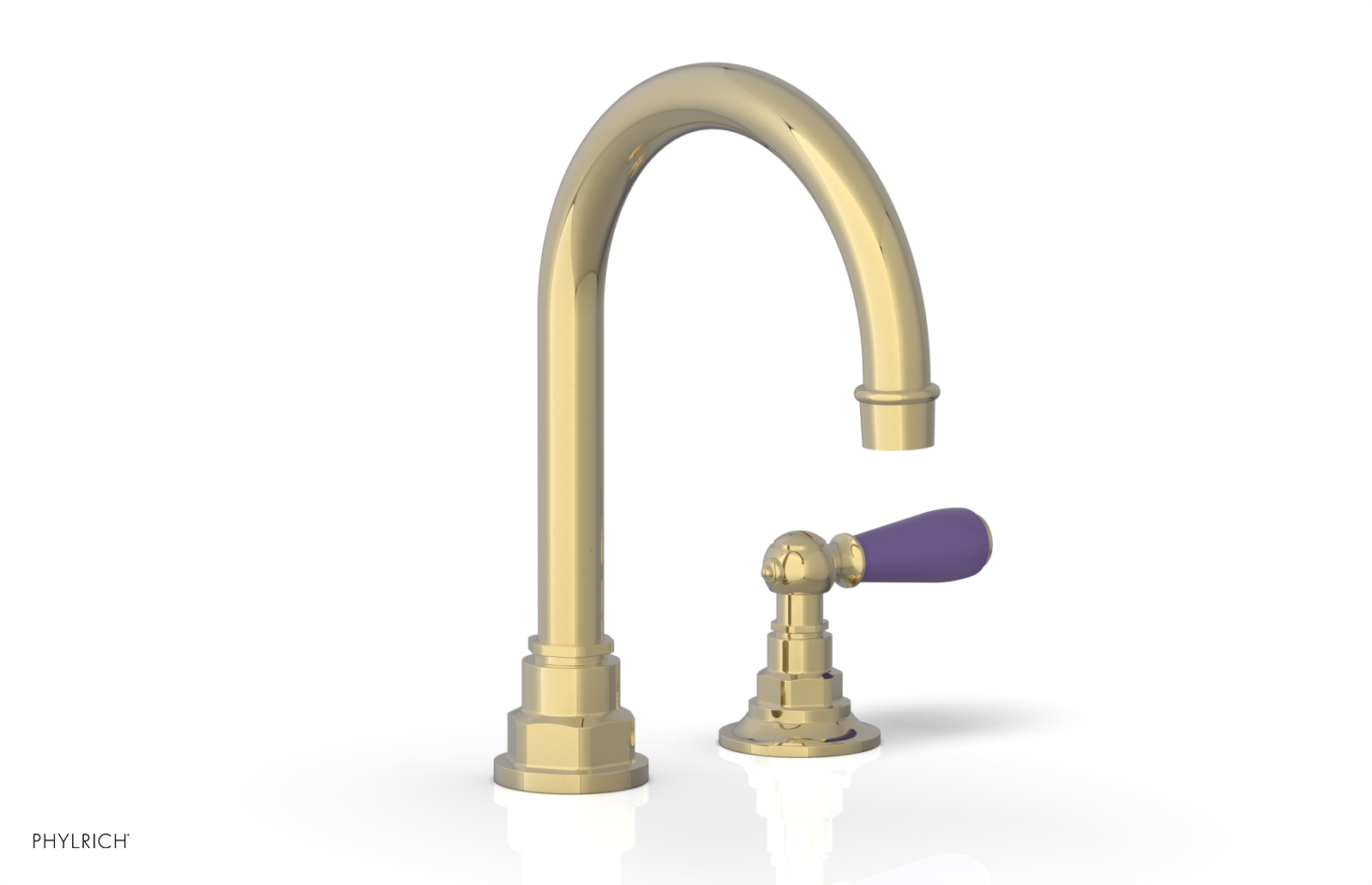 JAMESTOWN Single Handle Faucet - High Spout - Lever Handle with "Purple" Accents 165-06