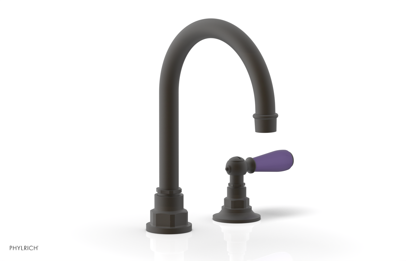 JAMESTOWN Single Handle Faucet - High Spout - Lever Handle with "Purple" Accents 165-06