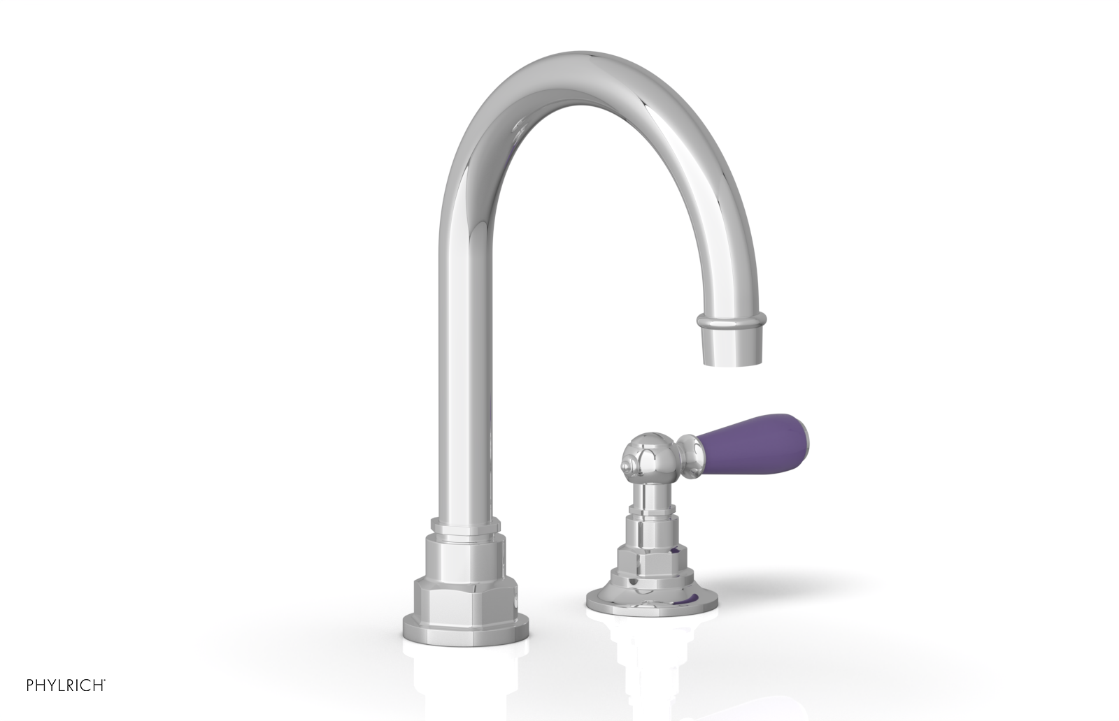 JAMESTOWN Single Handle Faucet - High Spout - Lever Handle with "Purple" Accents 165-06
