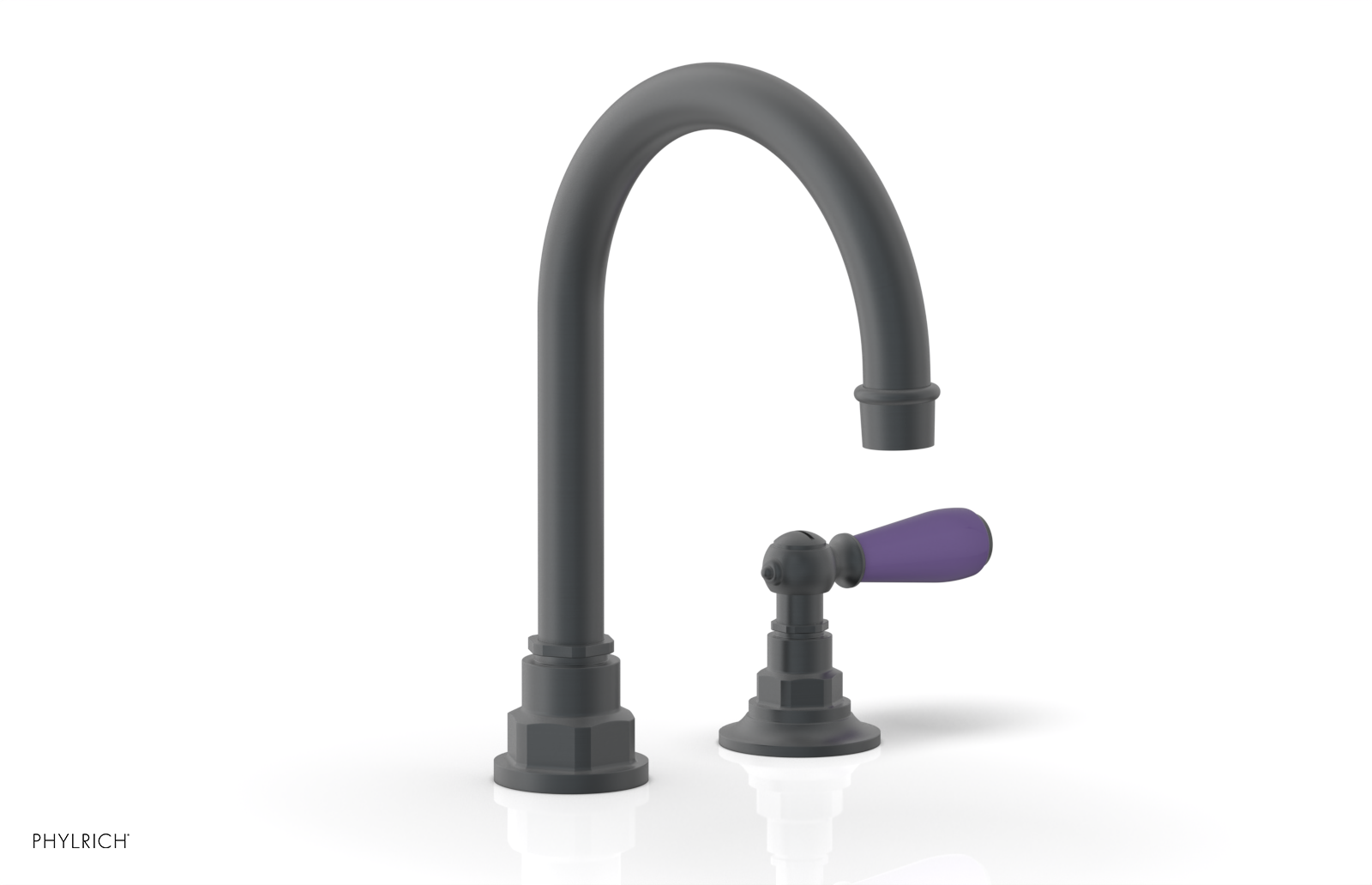 JAMESTOWN Single Handle Faucet - High Spout - Lever Handle with "Purple" Accents 165-06