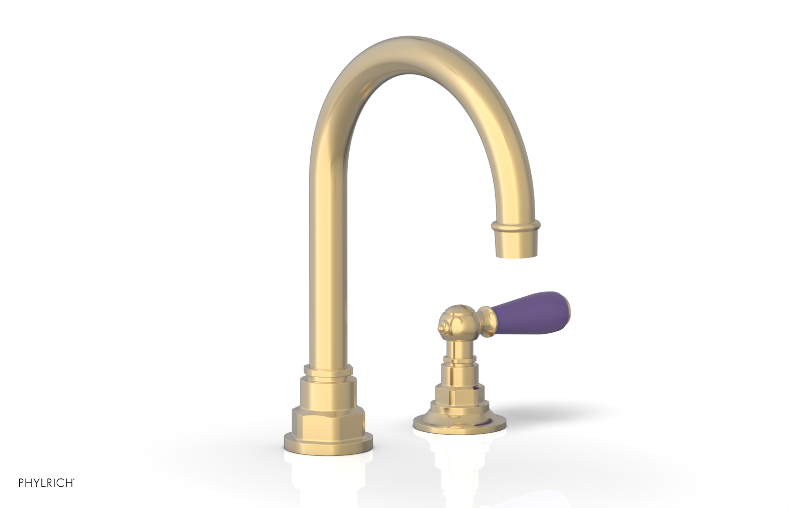JAMESTOWN Single Handle Faucet - High Spout - Lever Handle with "Purple" Accents 165-06