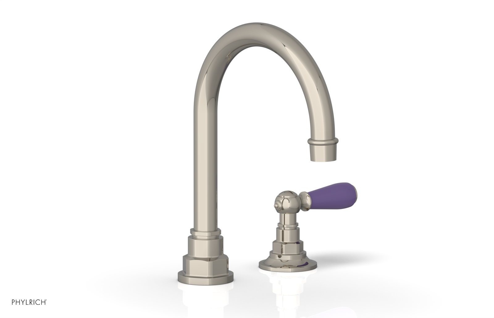 JAMESTOWN Single Handle Faucet - High Spout - Lever Handle with "Purple" Accents 165-06