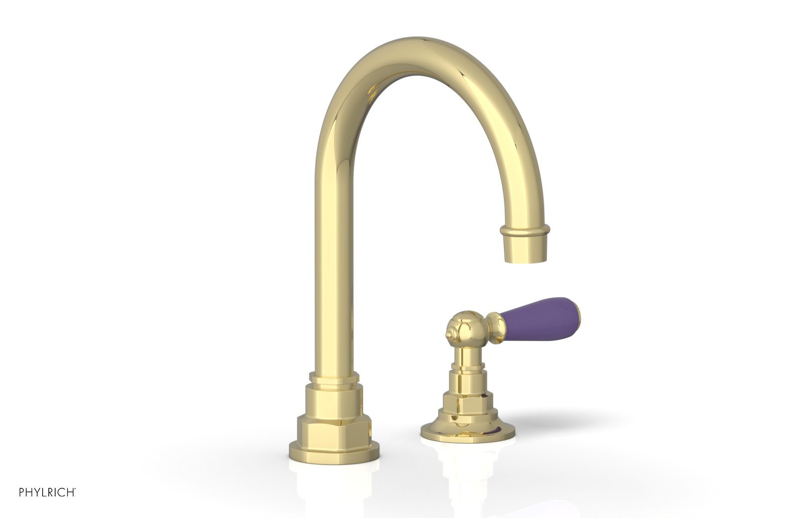 JAMESTOWN Single Handle Faucet - High Spout - Lever Handle with "Purple" Accents 165-06