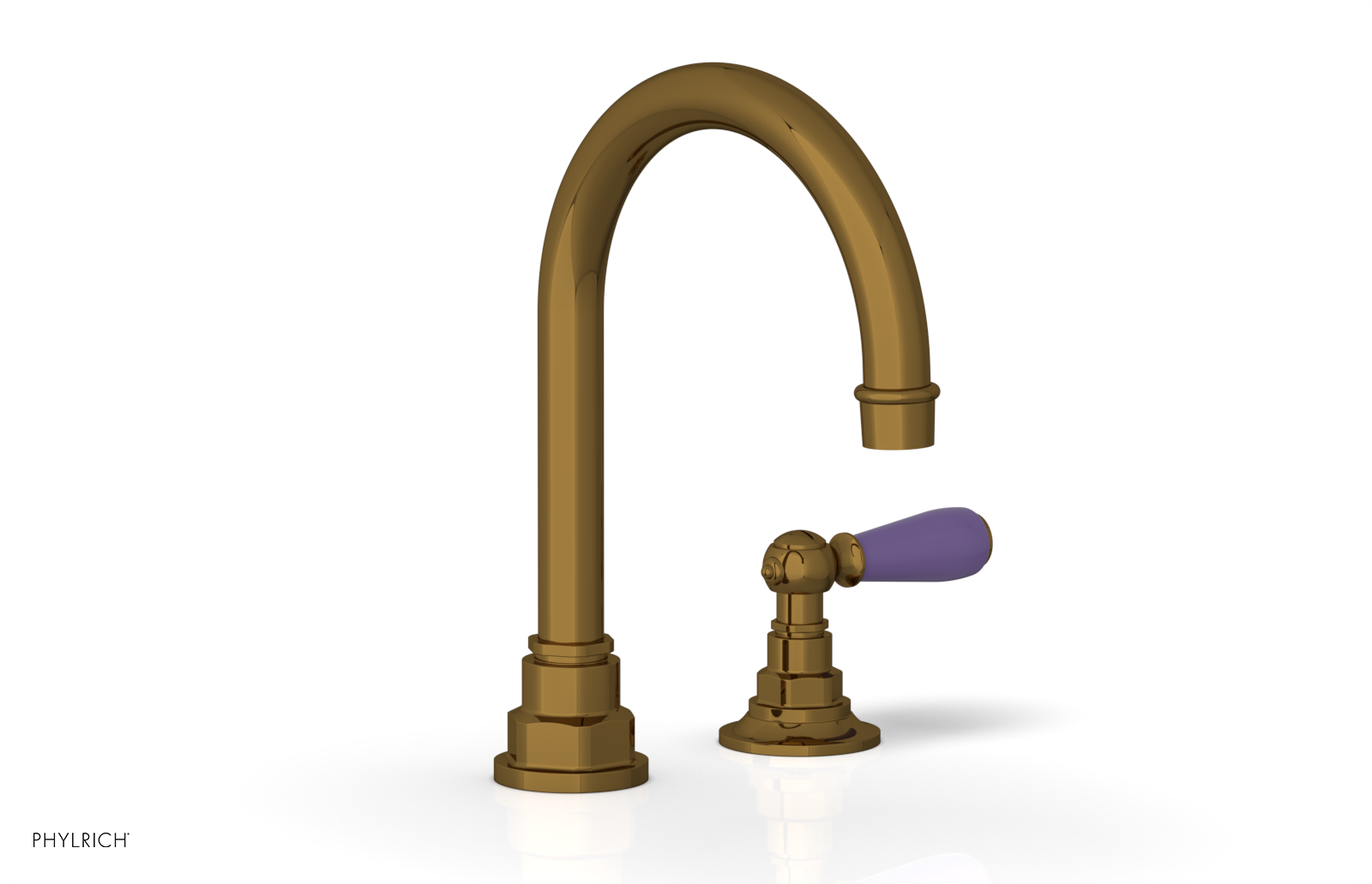 JAMESTOWN Single Handle Faucet - High Spout - Lever Handle with "Purple" Accents 165-06