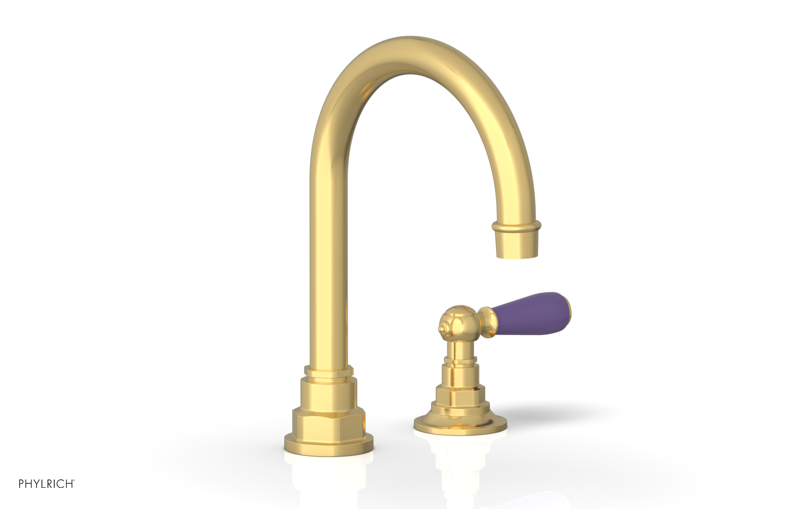 JAMESTOWN Single Handle Faucet - High Spout - Lever Handle with "Purple" Accents 165-06
