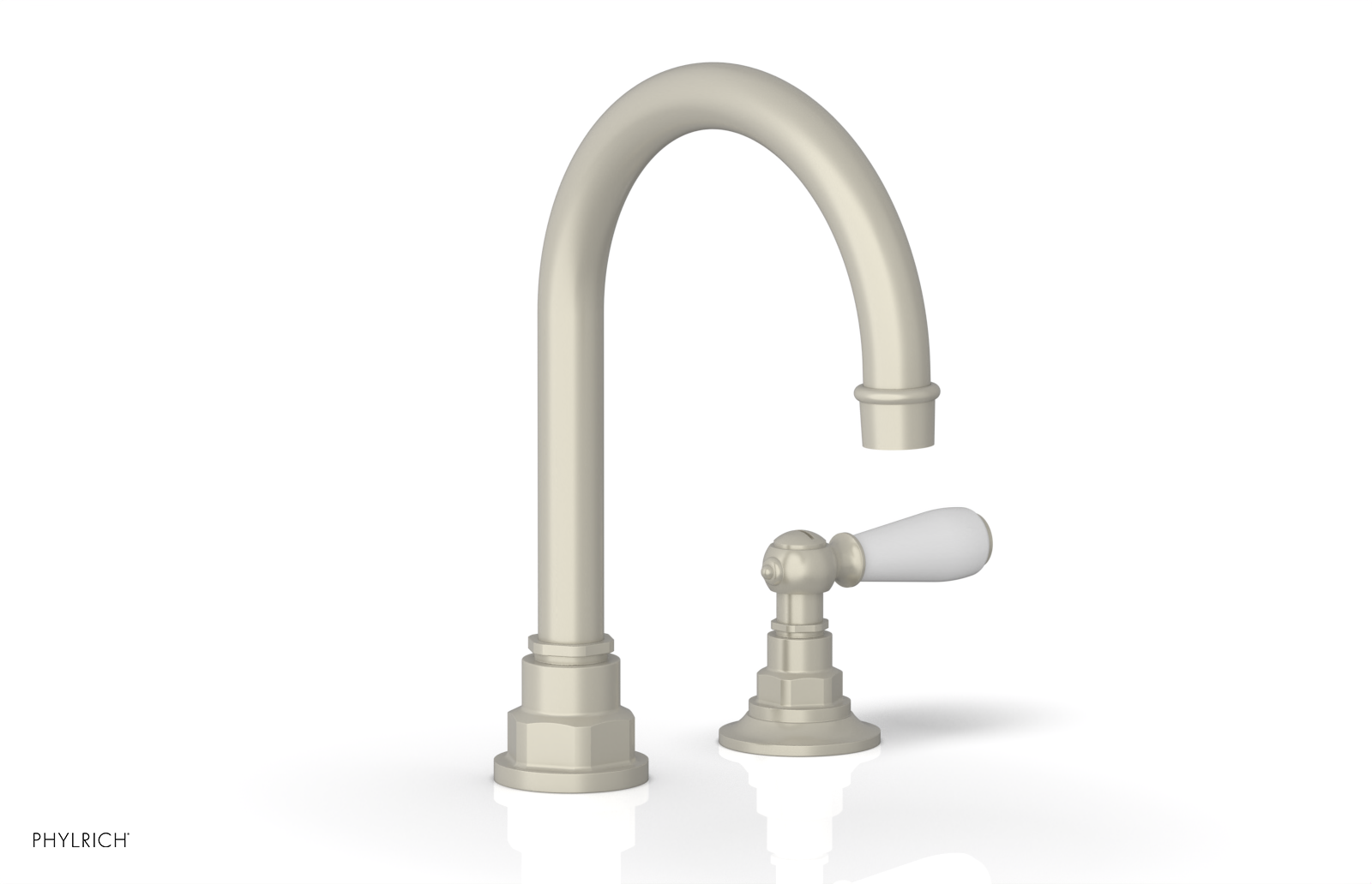 JAMESTOWN Single Handle Faucet - High Spout - Lever Handle with "White" Accents 165-06