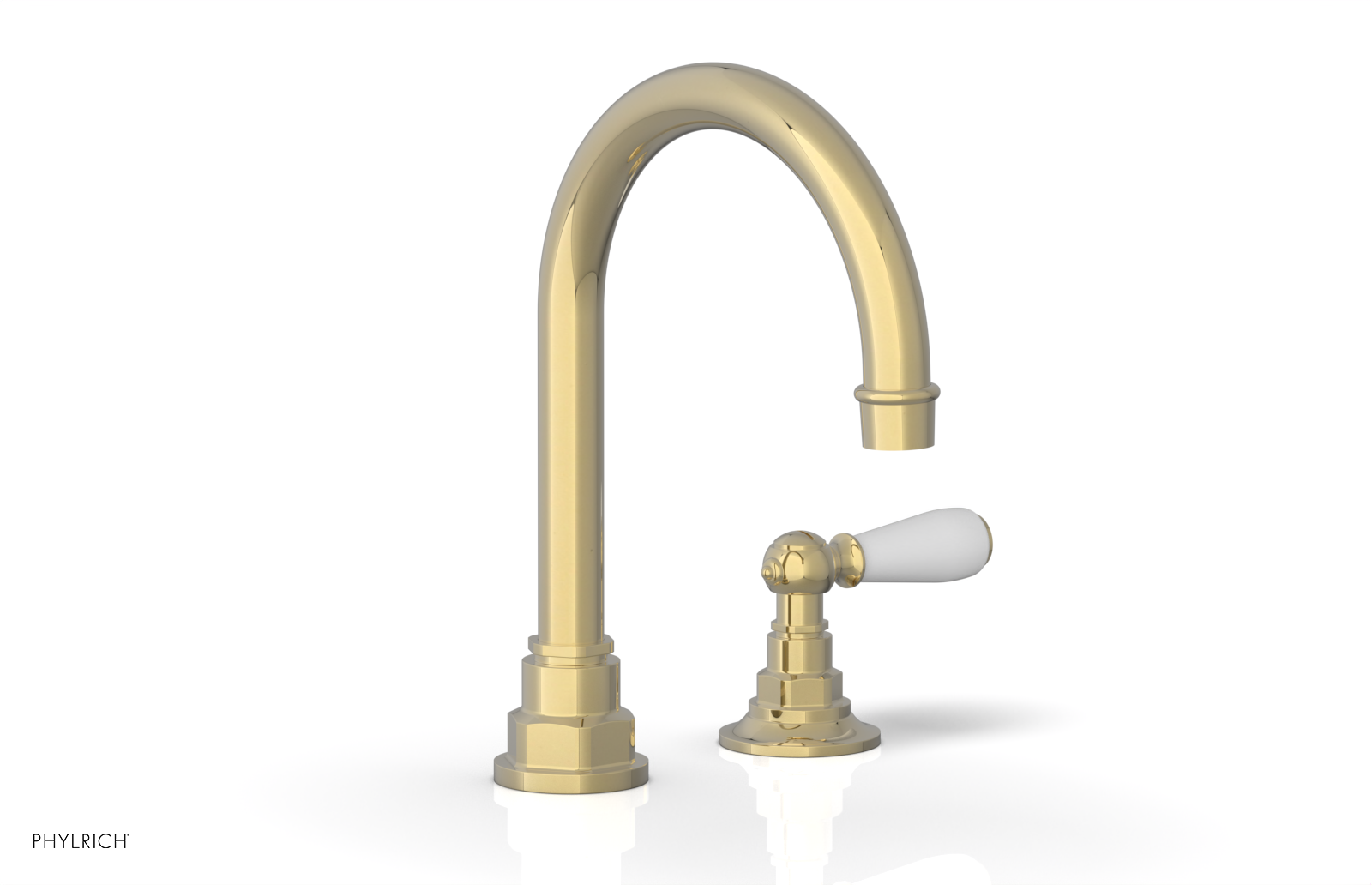 JAMESTOWN Single Handle Faucet - High Spout - Lever Handle with "White" Accents 165-06