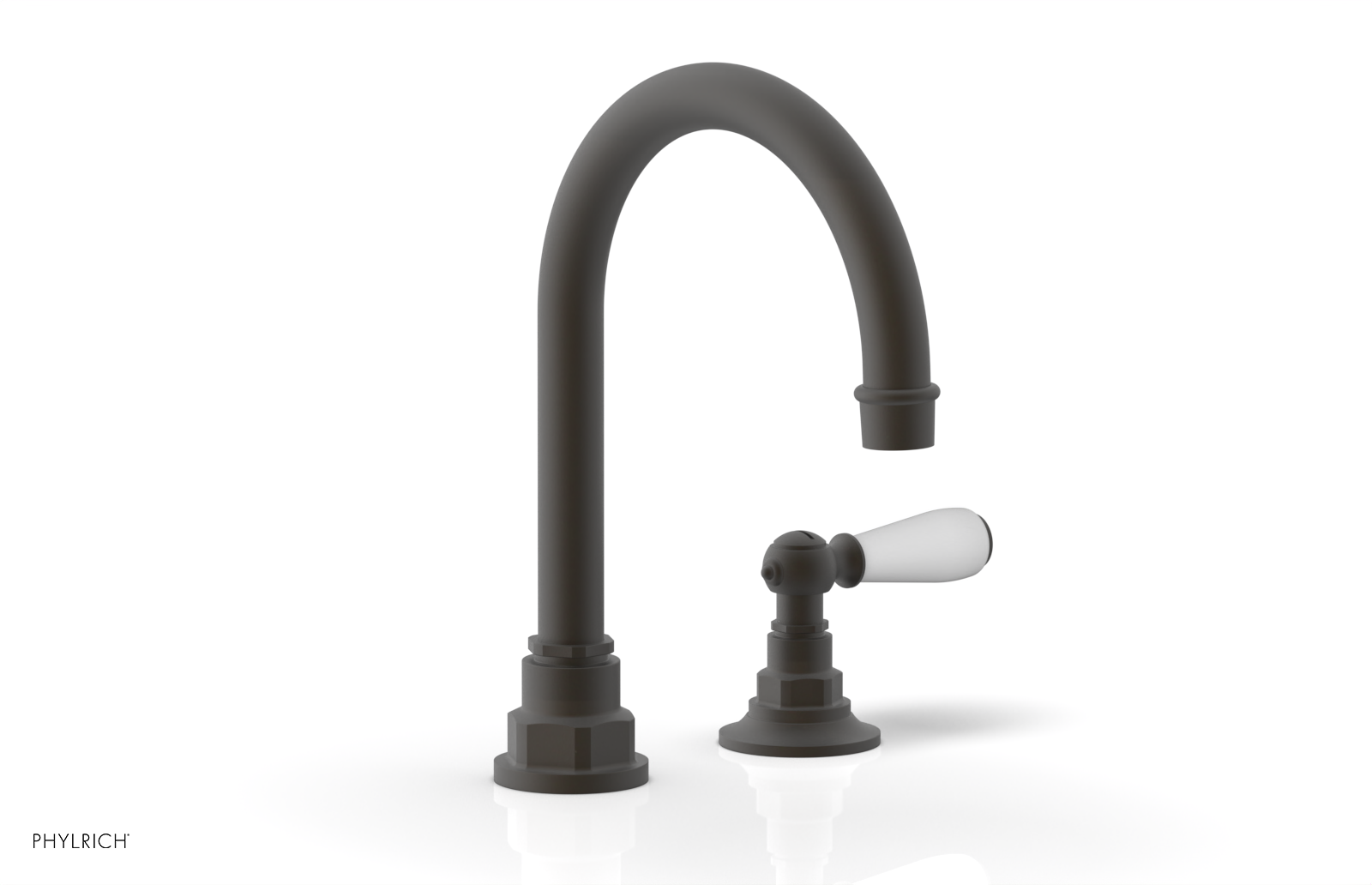JAMESTOWN Single Handle Faucet - High Spout - Lever Handle with "White" Accents 165-06