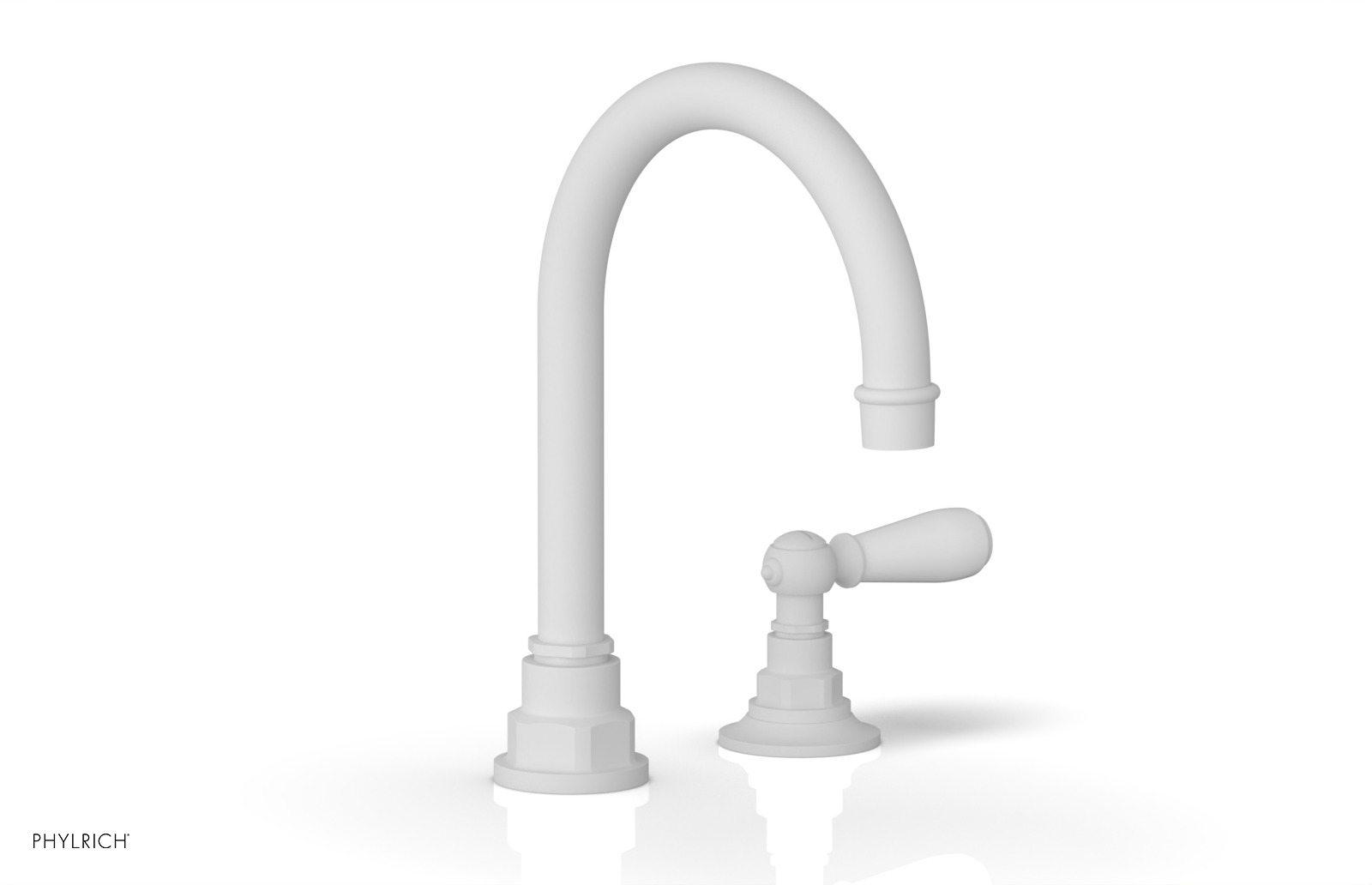 JAMESTOWN Single Handle Faucet - High Spout - Lever Handle with "White" Accents 165-06