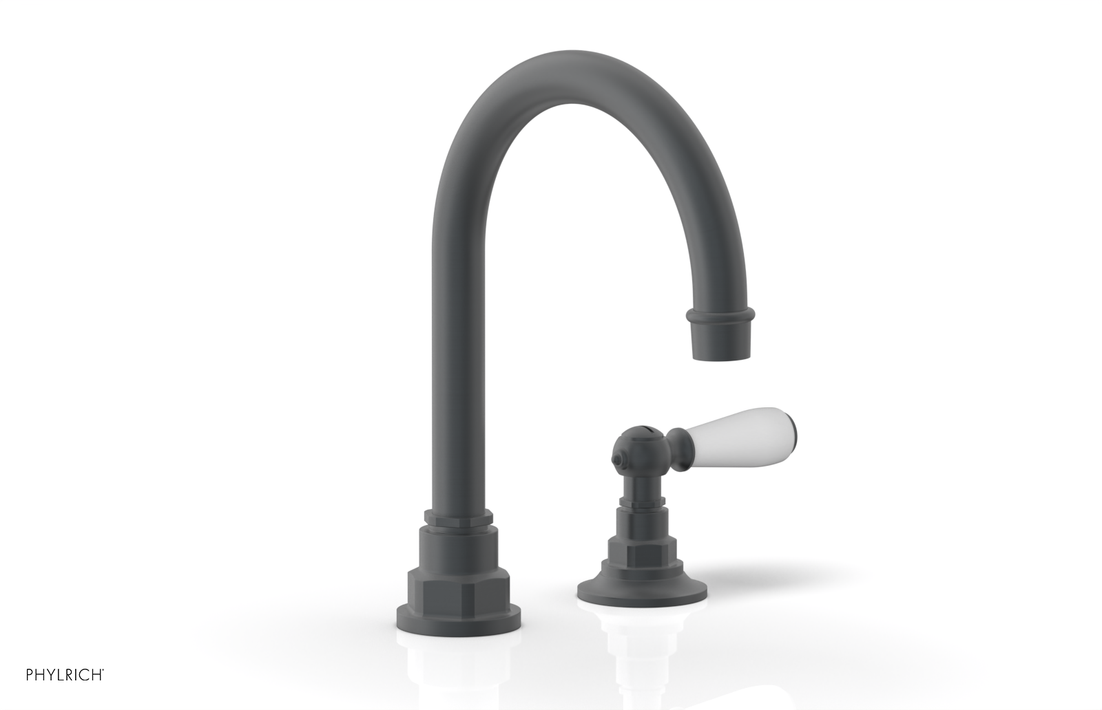 JAMESTOWN Single Handle Faucet - High Spout - Lever Handle with "White" Accents 165-06