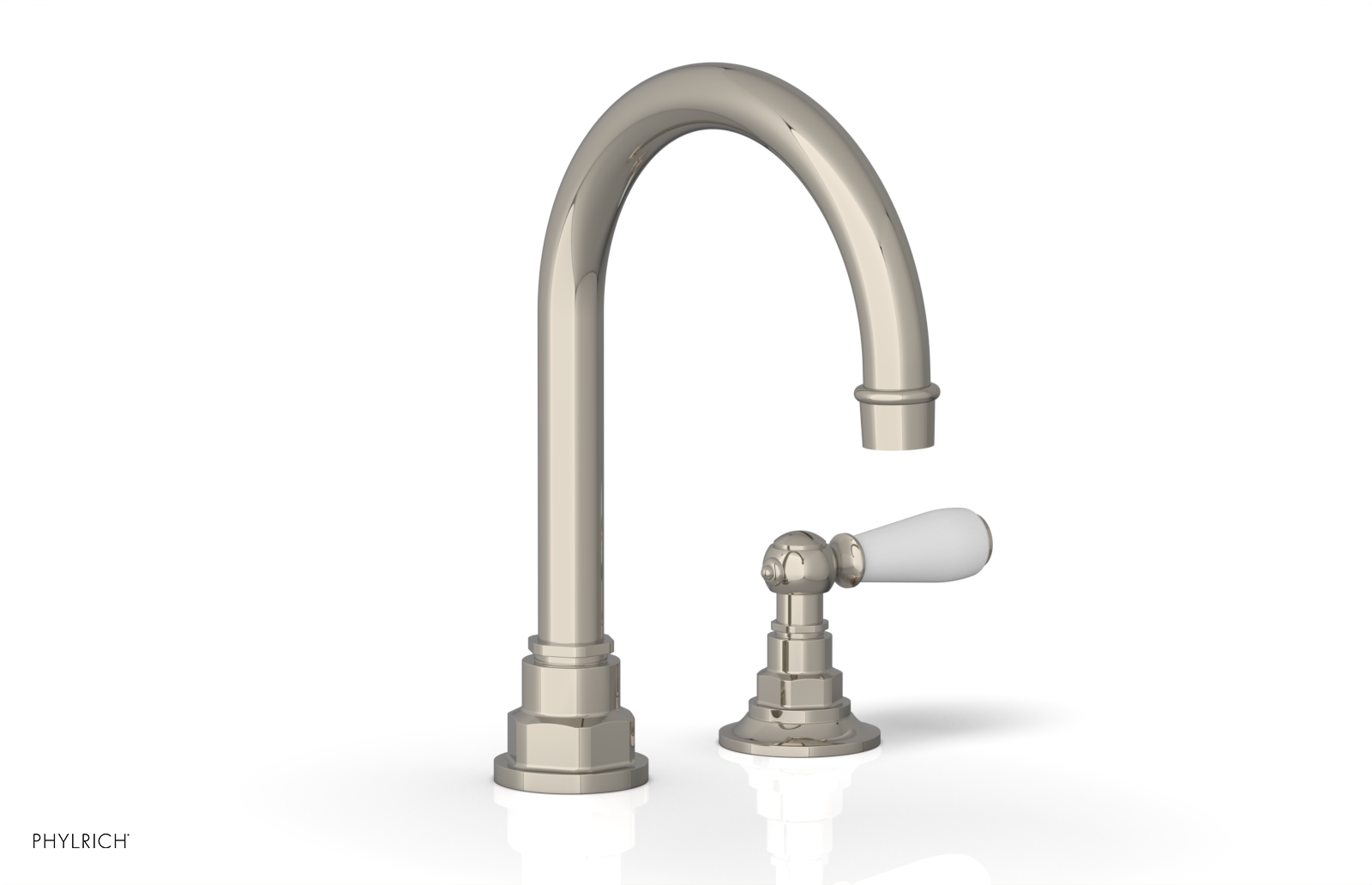 JAMESTOWN Single Handle Faucet - High Spout - Lever Handle with "White" Accents 165-06