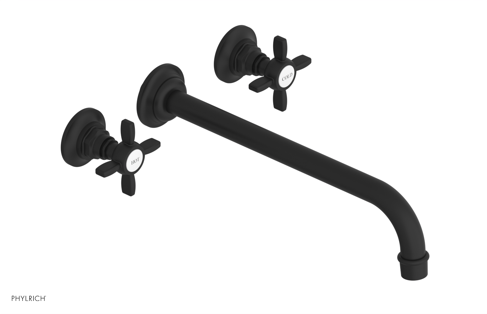 JAMESTOWN Wall Lavatory Set - 12" Spout - Cross Handle 165-11-12