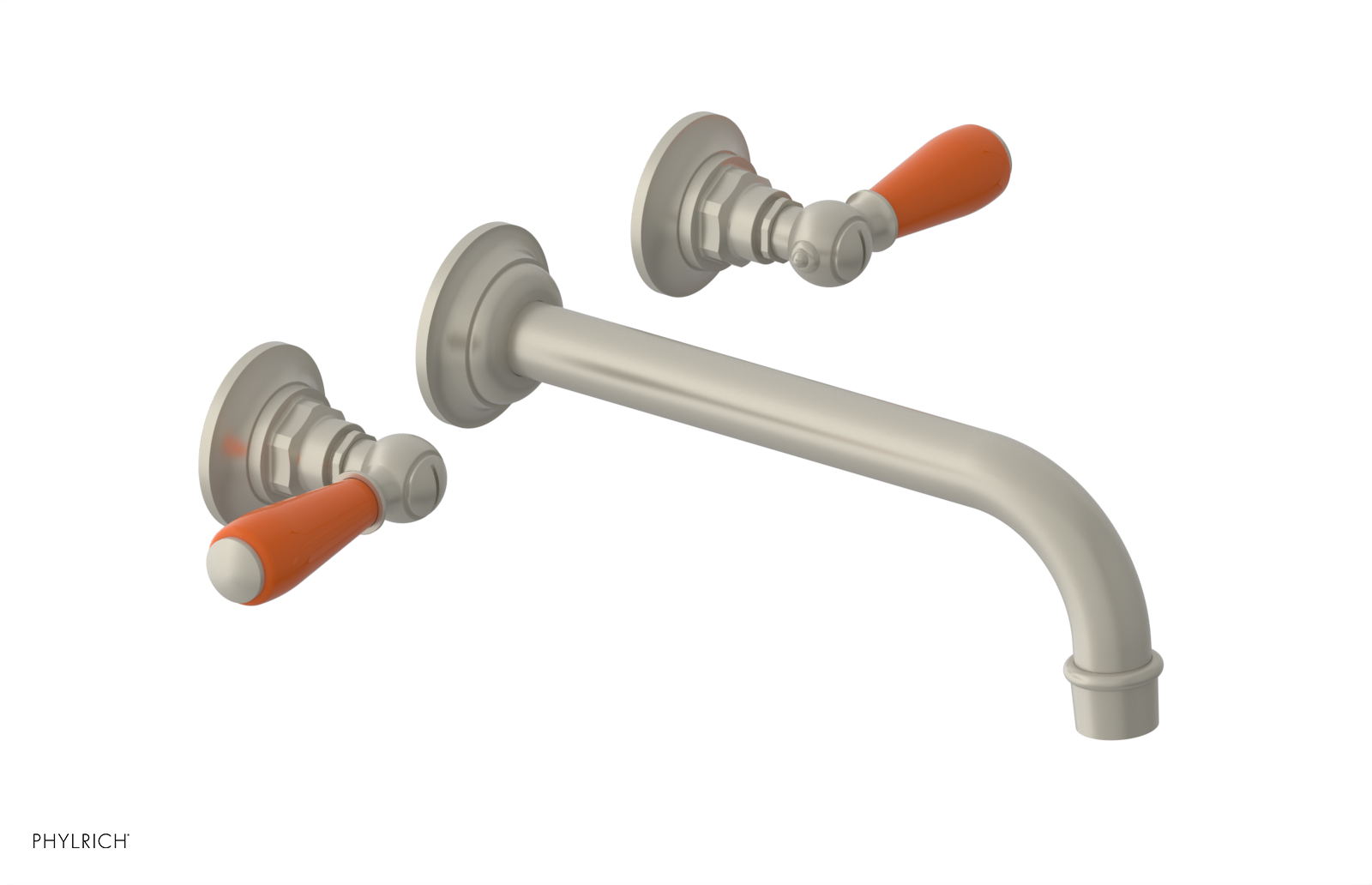 JAMESTOWN Wall Tub Set - 10" Spout - Lever Handle with "Orange" Accents 165-57-10