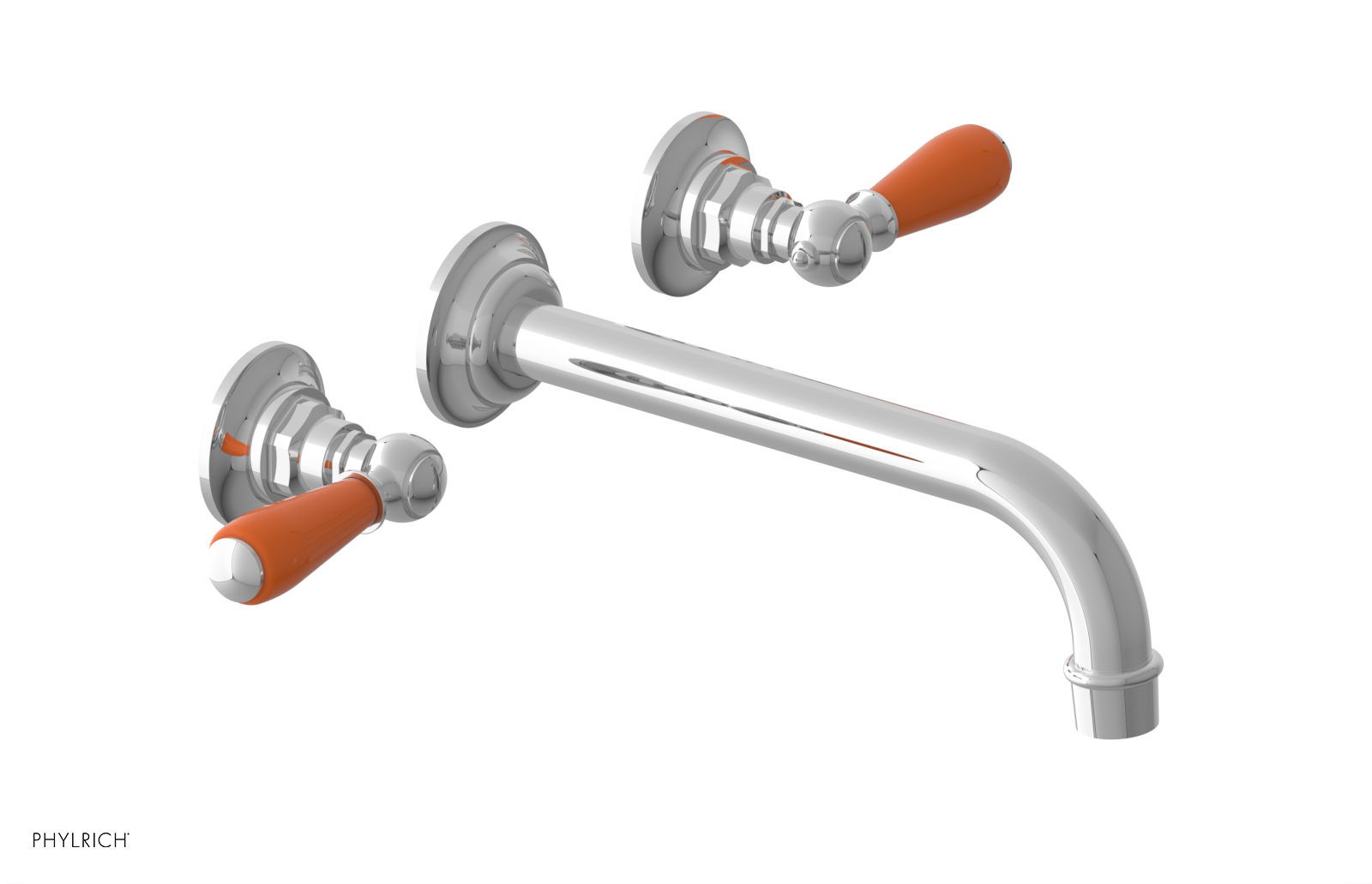 JAMESTOWN Wall Tub Set - 10" Spout - Lever Handle with "Orange" Accents 165-57-10