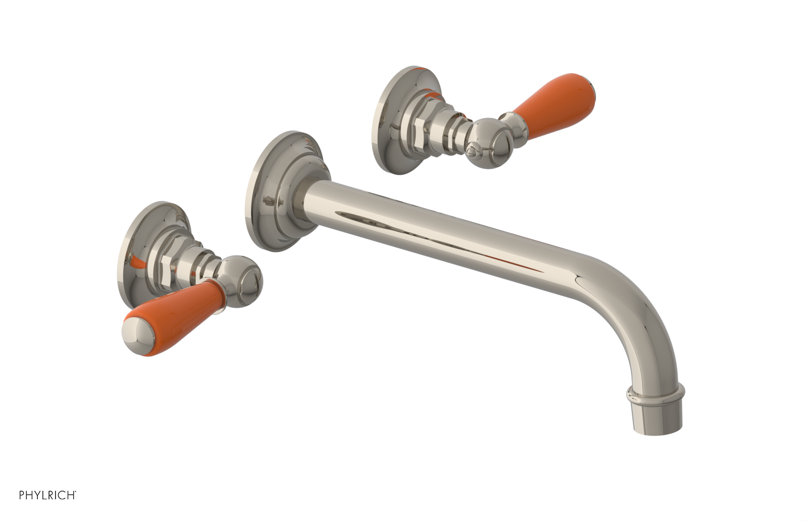 JAMESTOWN Wall Tub Set - 10" Spout - Lever Handle with "Orange" Accents 165-57-10