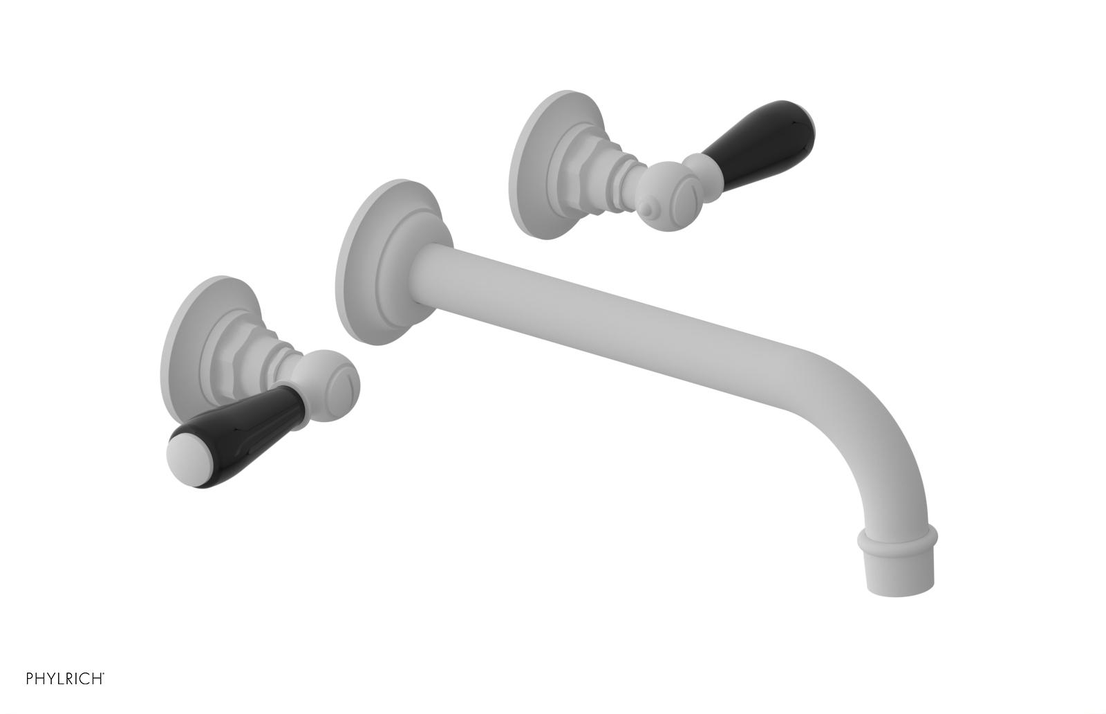 JAMESTOWN Wall Lavatory Set - 10" Spout - Lever Handle with "Black" Accents 165-12-10