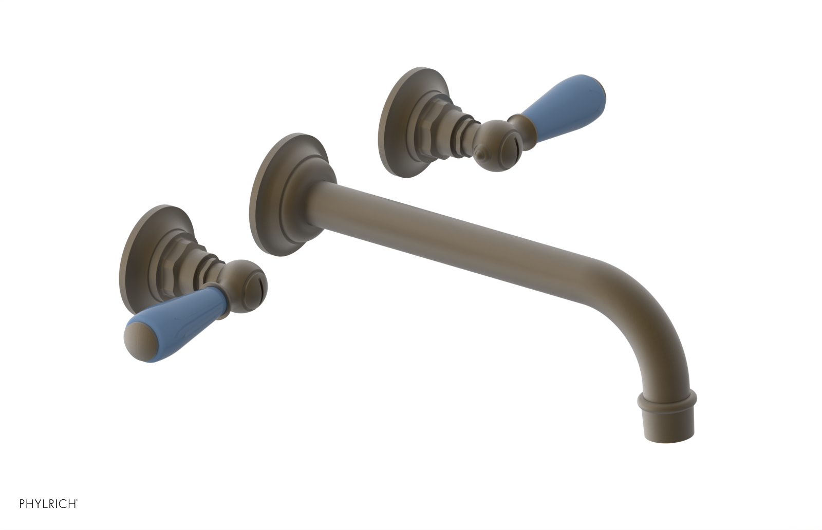 JAMESTOWN Wall Tub Set - 10" Spout - Lever Handle with "Light Blue" Accents 165-57-10