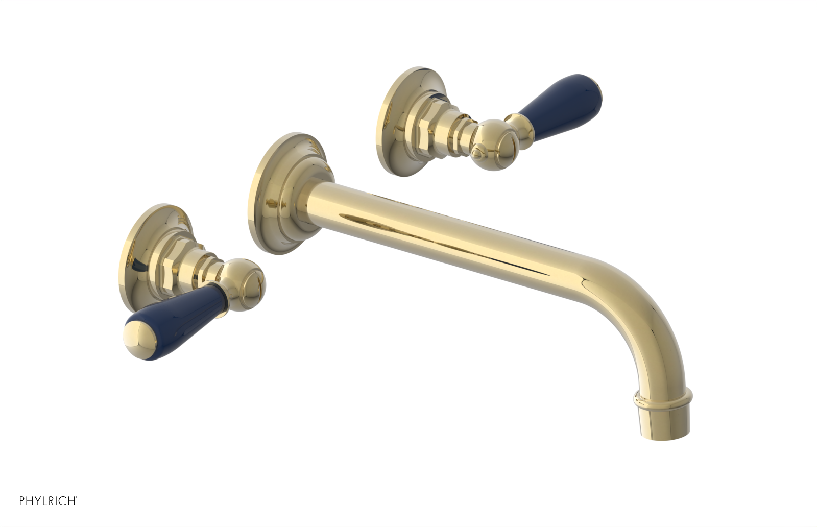 JAMESTOWN Wall Tub Set - 10" Spout - Lever Handle with "Navy Blue" Accents 165-57-10