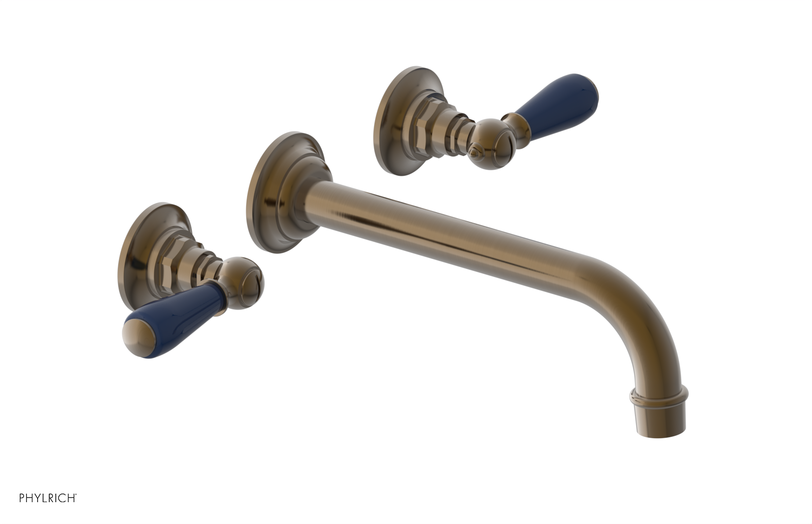 JAMESTOWN Wall Tub Set - 10" Spout - Lever Handle with "Navy Blue" Accents 165-57-10
