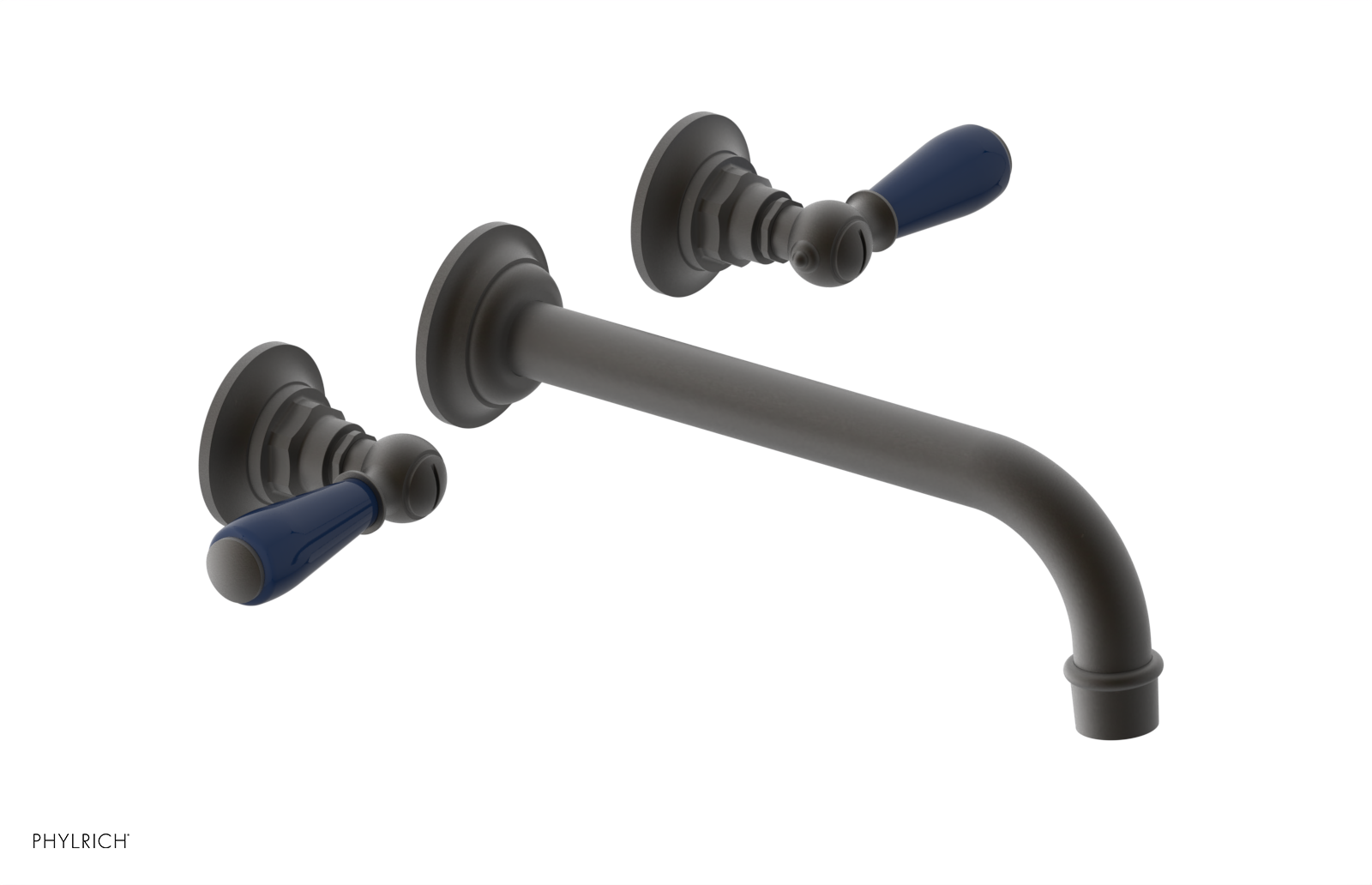 JAMESTOWN Wall Tub Set - 10" Spout - Lever Handle with "Navy Blue" Accents 165-57-10