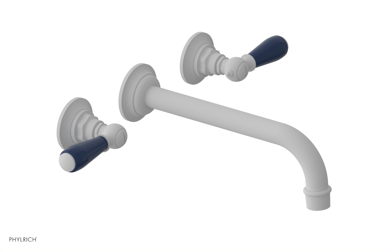 JAMESTOWN Wall Tub Set - 10" Spout - Lever Handle with "Navy Blue" Accents 165-57-10