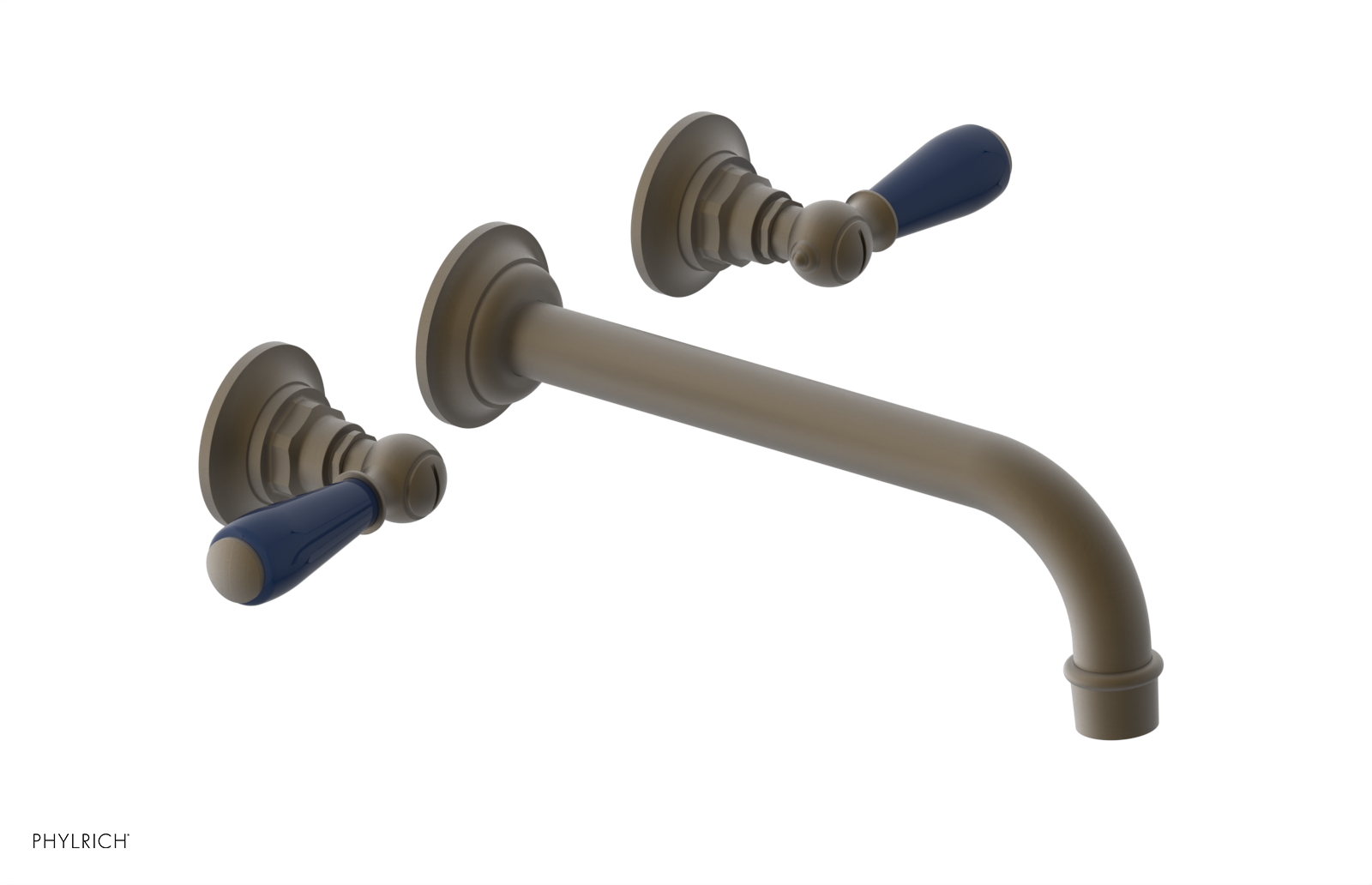 JAMESTOWN Wall Tub Set - 10" Spout - Lever Handle with "Navy Blue" Accents 165-57-10