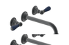 JAMESTOWN Wall Tub Set - 10" Spout - Lever Handle with "Navy Blue" Accents 165-57-10
