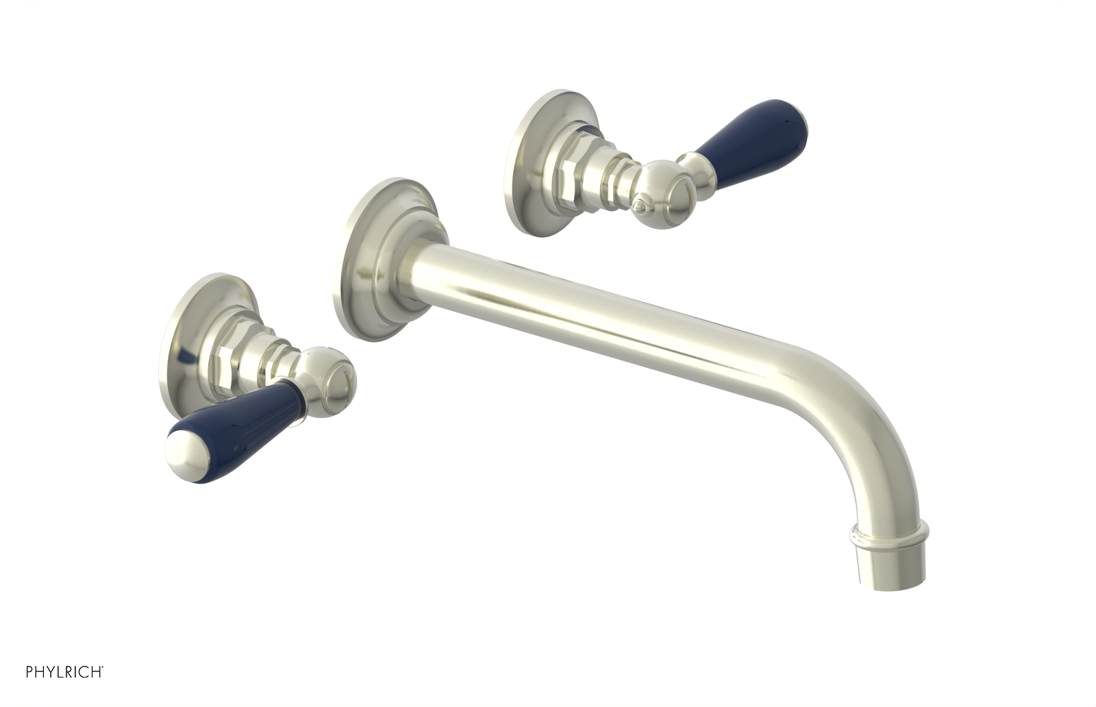 JAMESTOWN Wall Tub Set - 10" Spout - Lever Handle with "Navy Blue" Accents 165-57-10