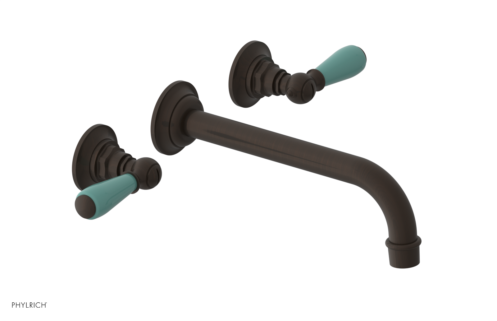 JAMESTOWN Wall Tub Set - 10" Spout - Lever Handle with "Turqoise" Accents 165-57-10