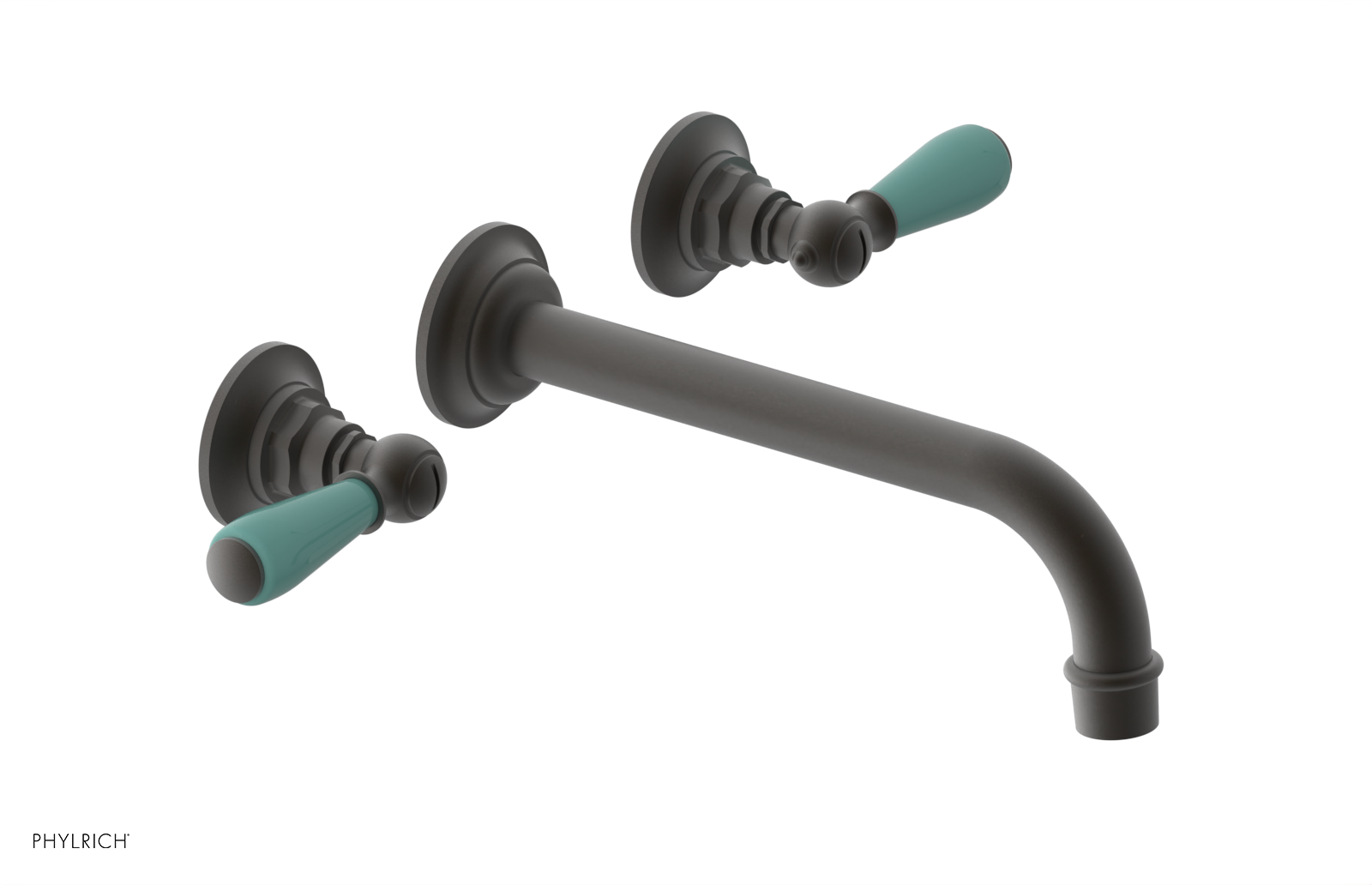 JAMESTOWN Wall Tub Set - 10" Spout - Lever Handle with "Turqoise" Accents 165-57-10