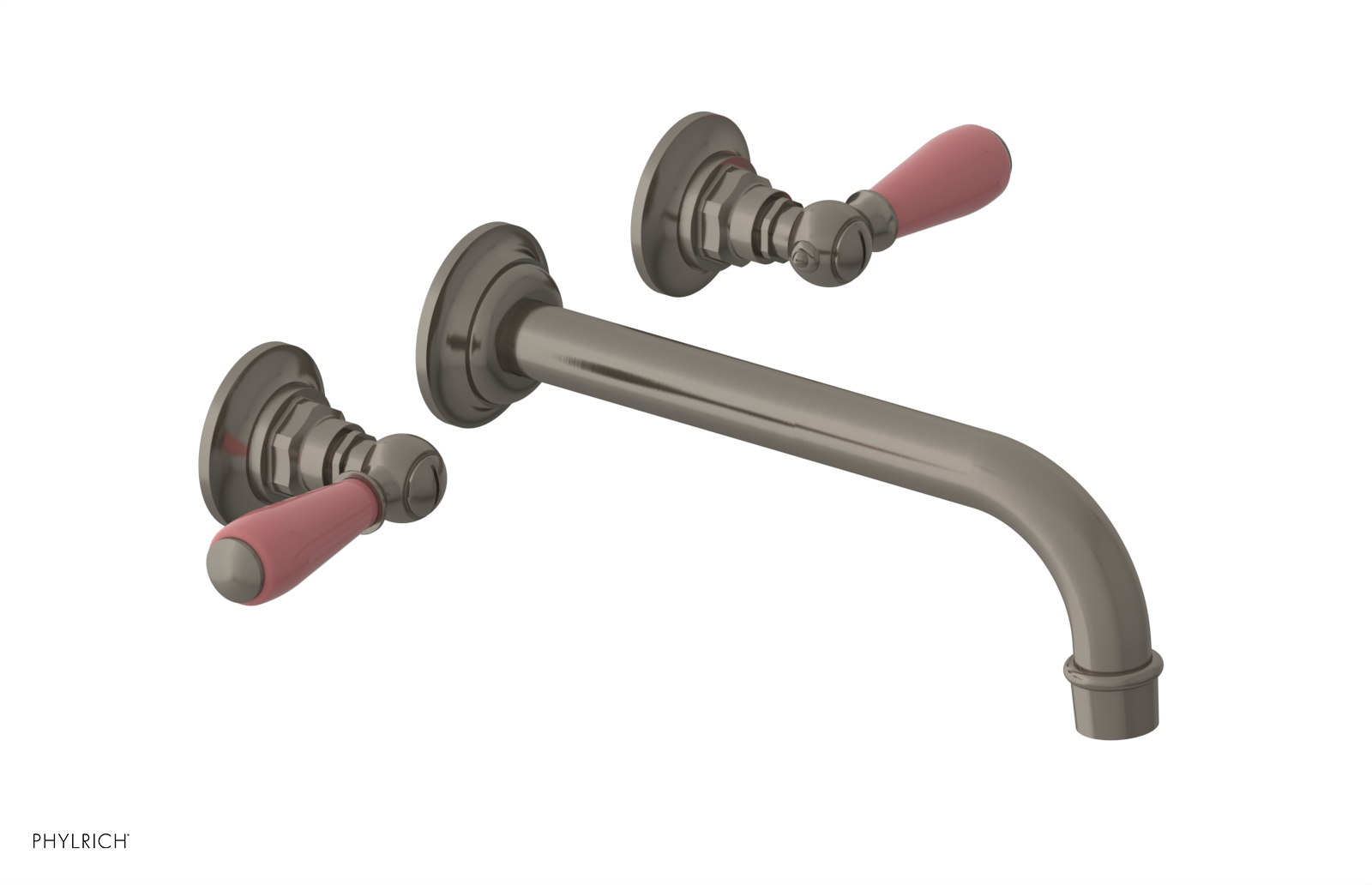 JAMESTOWN Wall Tub Set - 10" Spout - Lever Handle with "Pink" Accents 165-57-10