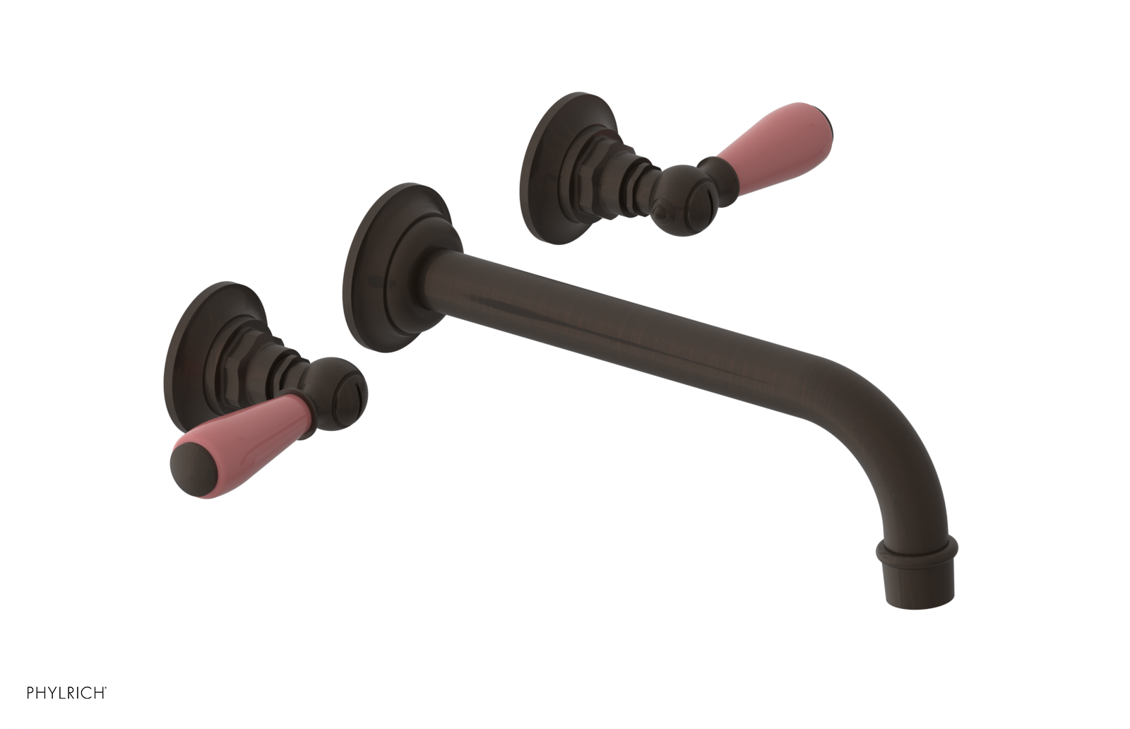 JAMESTOWN Wall Tub Set - 10" Spout - Lever Handle with "Pink" Accents 165-57-10