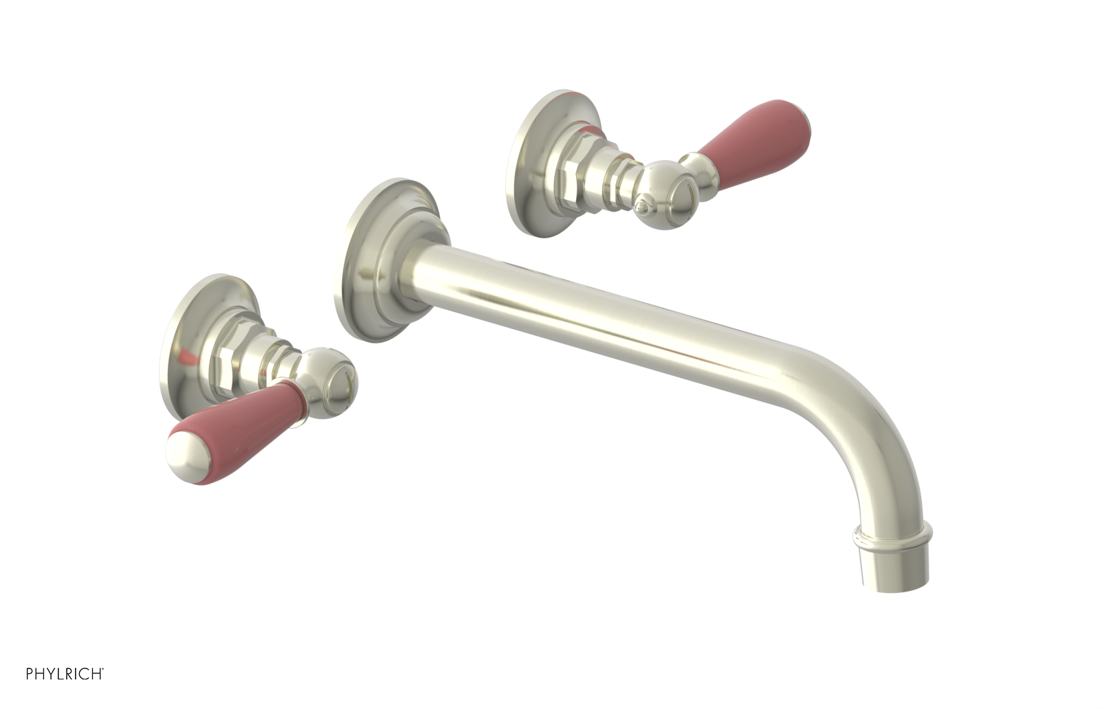 JAMESTOWN Wall Tub Set - 10" Spout - Lever Handle with "Pink" Accents 165-57-10