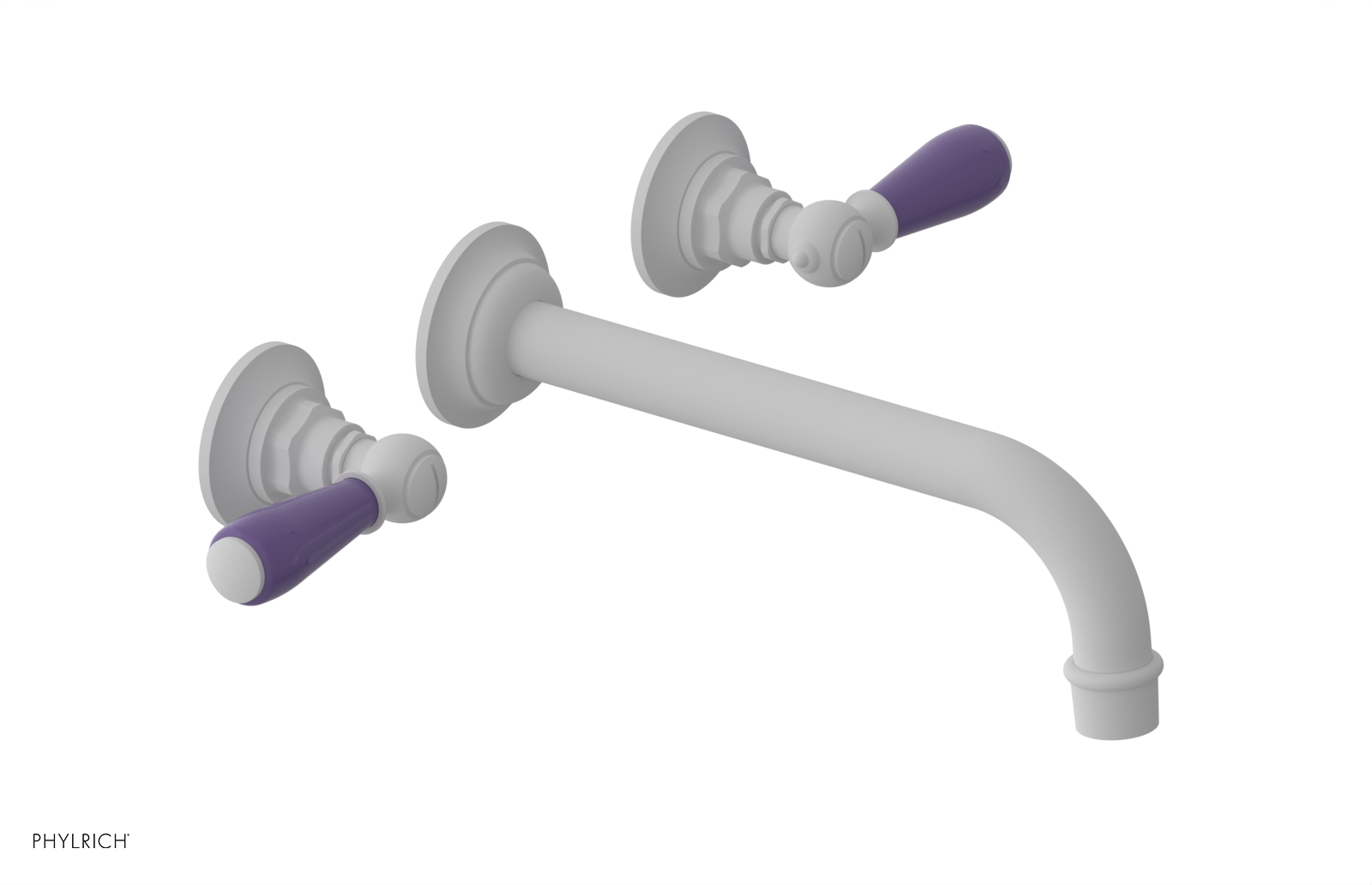 JAMESTOWN Wall Lavatory Set - 10" Spout - Lever Handle with "Purple" Accents 165-12-10