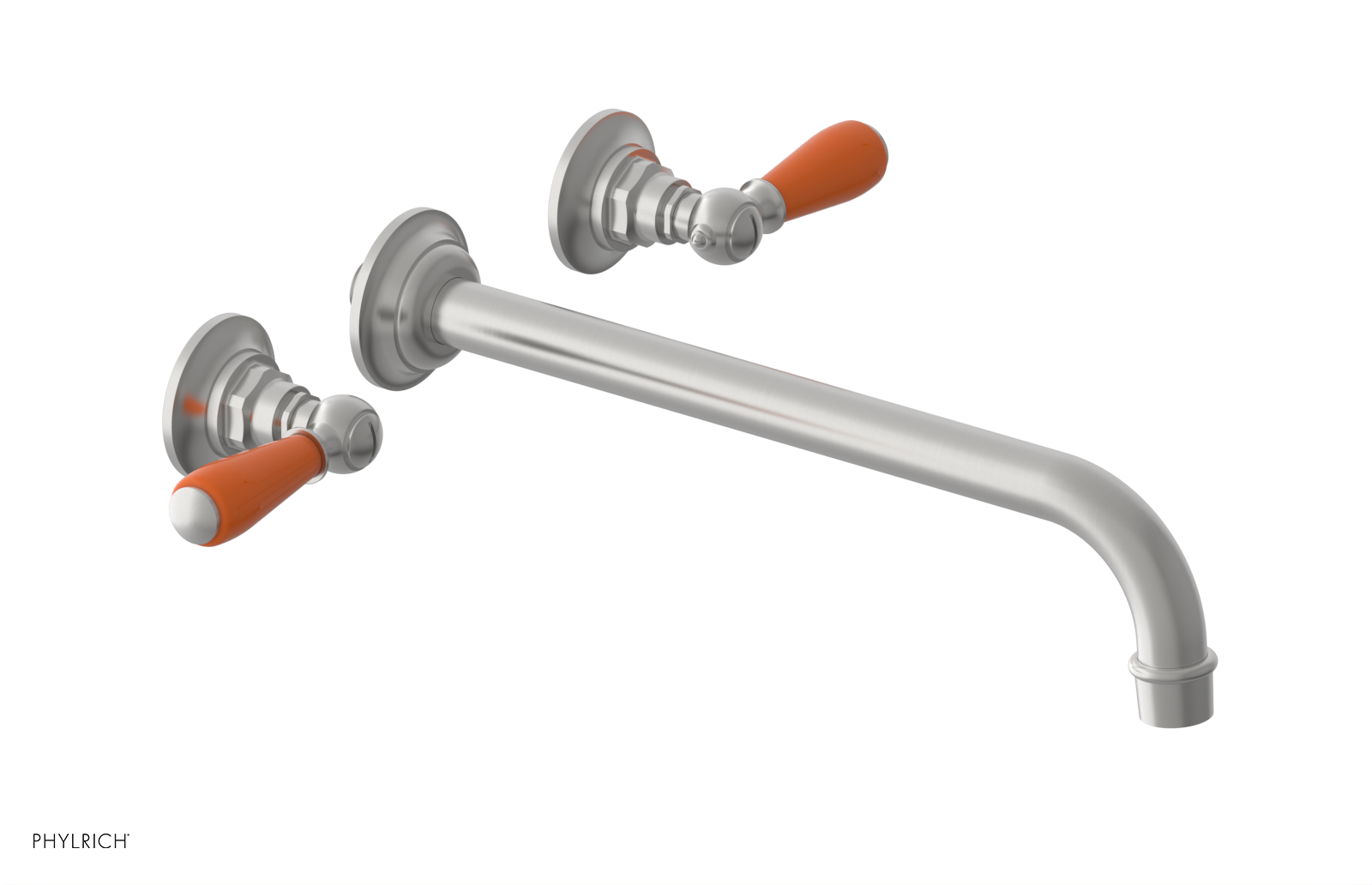 JAMESTOWN Wall Tub Set - 12" Spout - Lever Handle with "Orange" Accents 165-57-12