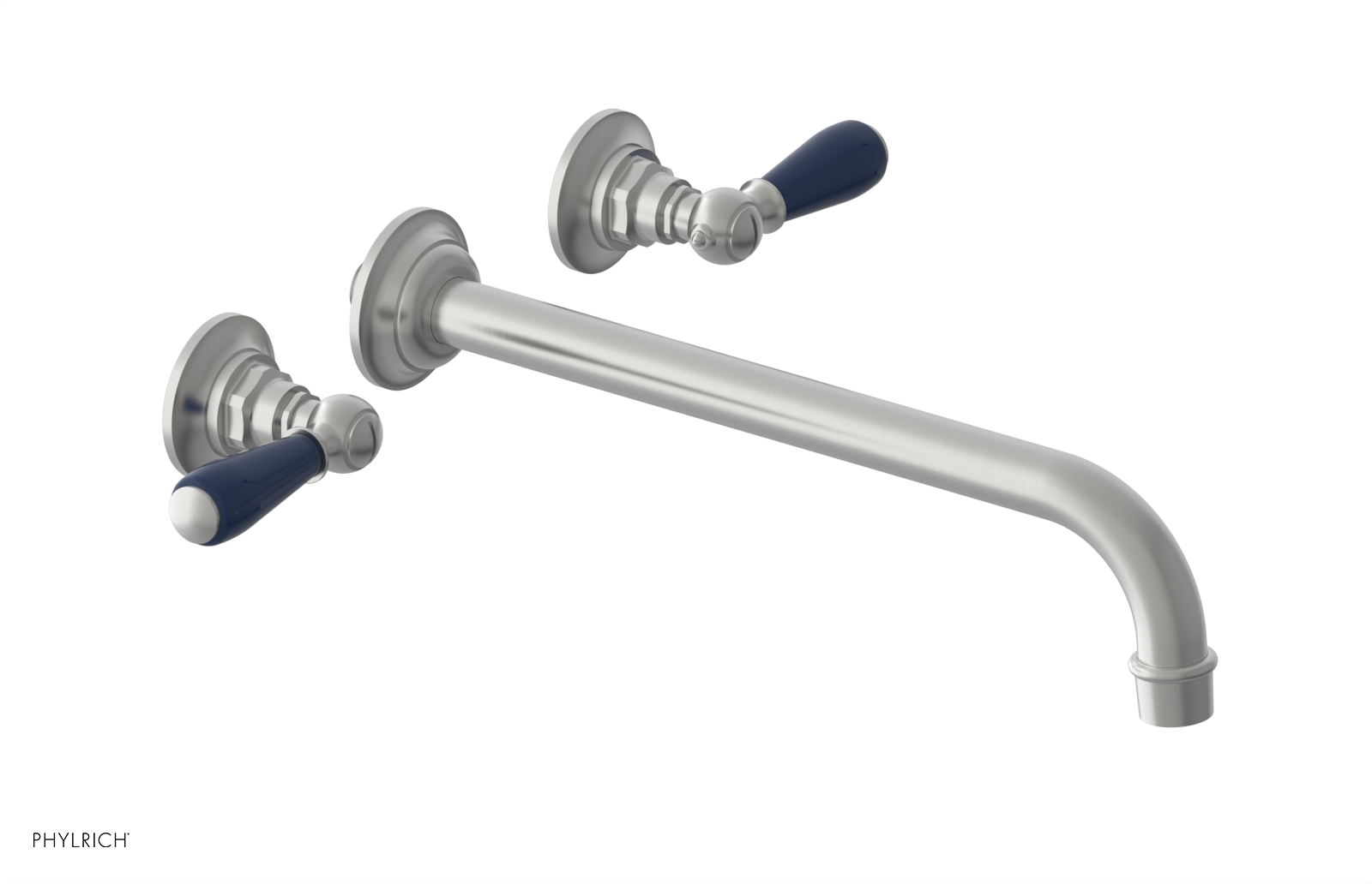 JAMESTOWN Wall Tub Set - 12" Spout - Lever Handle with "Navy Blue" Accents 165-57-12