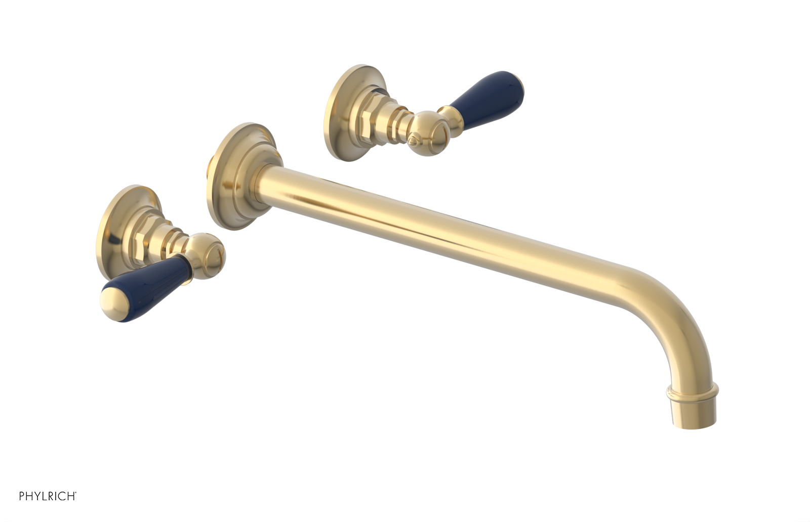 JAMESTOWN Wall Tub Set - 12" Spout - Lever Handle with "Navy Blue" Accents 165-57-12
