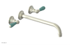 JAMESTOWN Wall Lavatory Set - 12" Spout - Lever Handle with "Turqoise" Accents 165-12-12