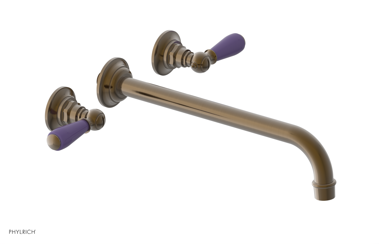 JAMESTOWN Wall Tub Set - 12" Spout - Lever Handle with "Purple" Accents 165-57-12